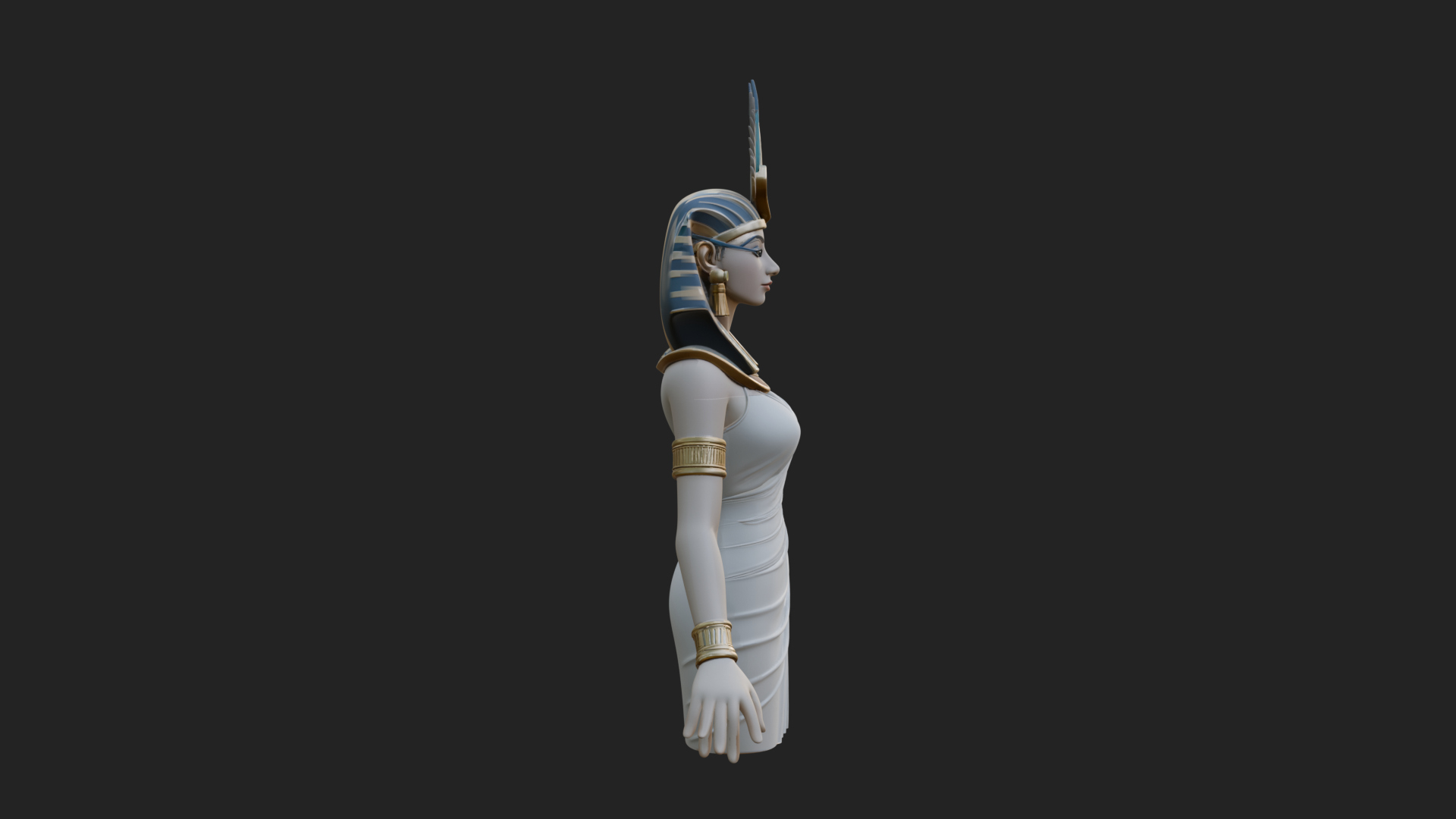 Egyptian Queen Statue Design 9 3D Print Model 3D Model