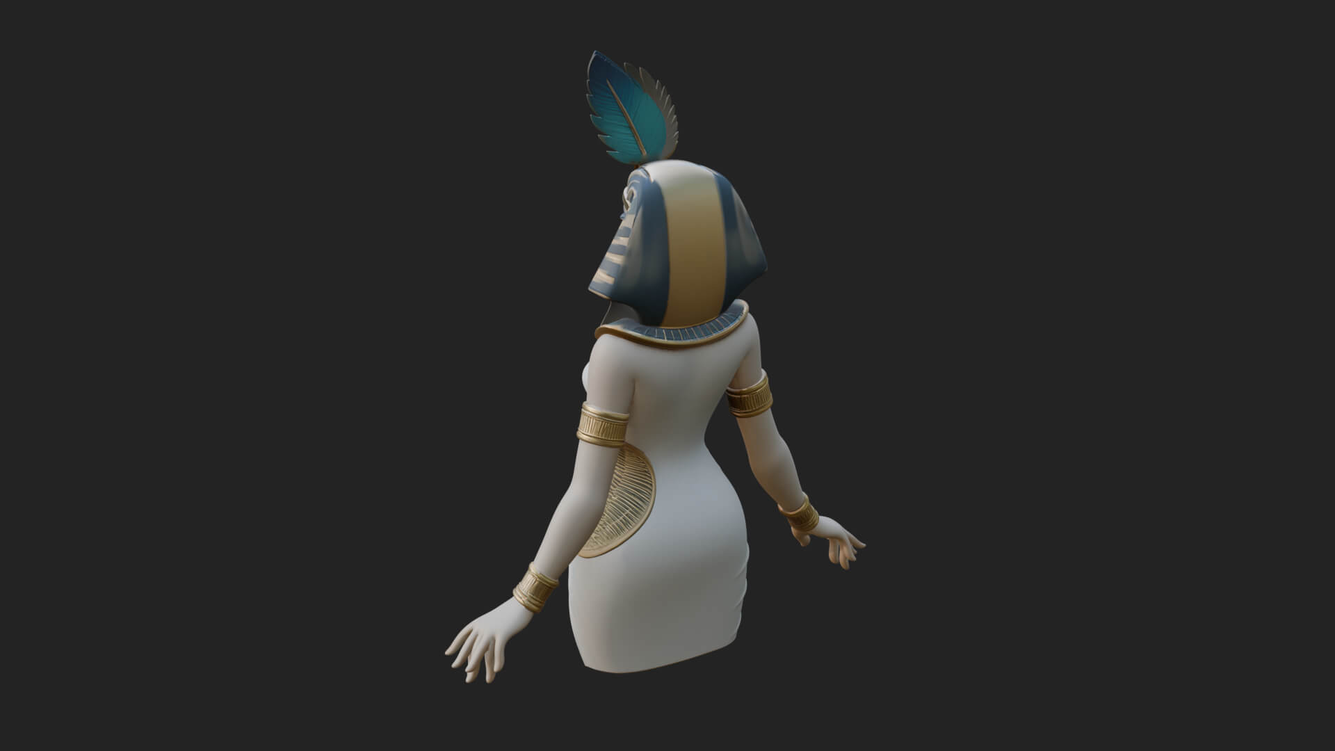 Egyptian Queen Statue Design 9 3D Print Model 3D Model
