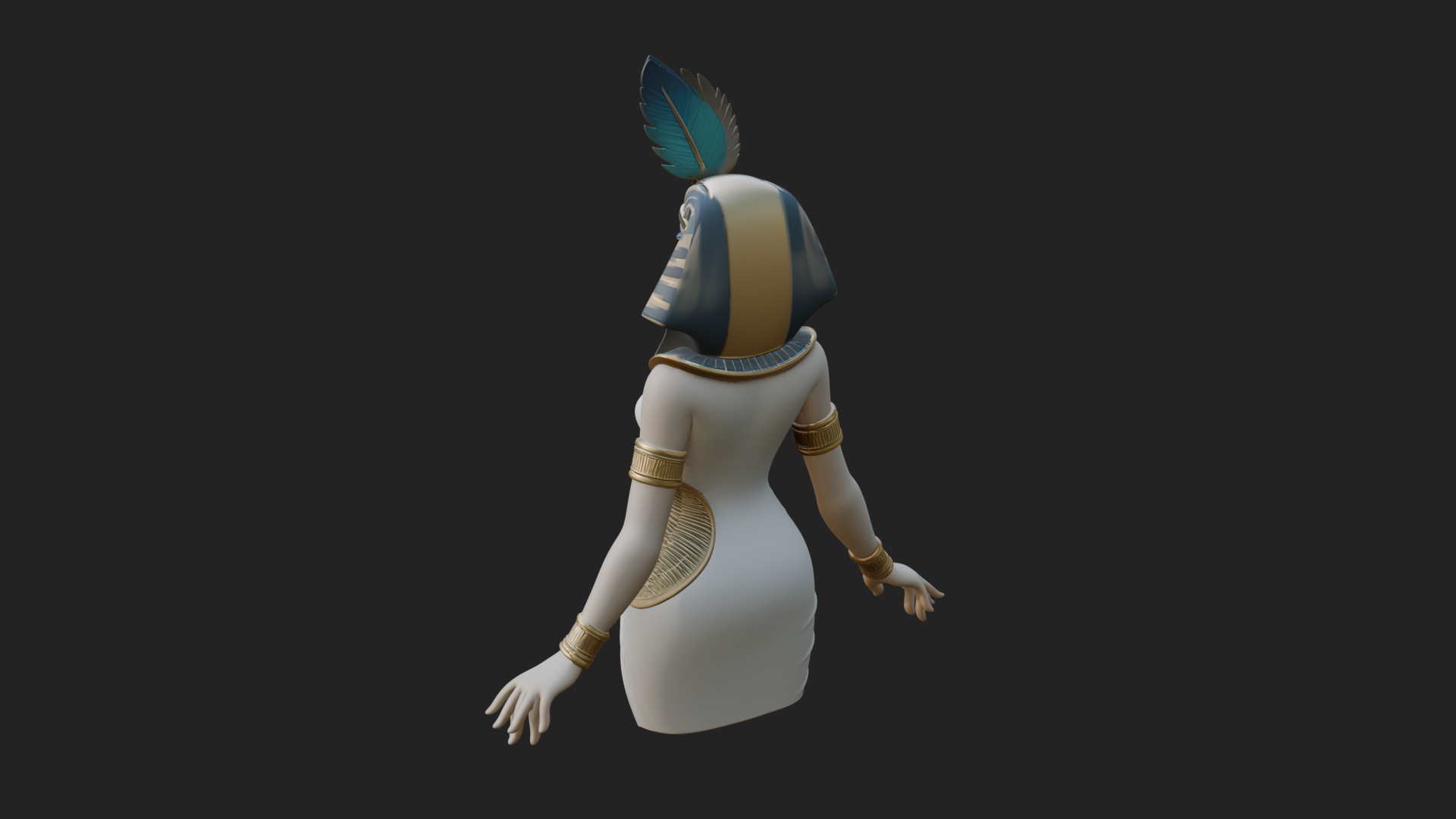 Egyptian Queen Statue Design 9 3D Print Model 3D Model