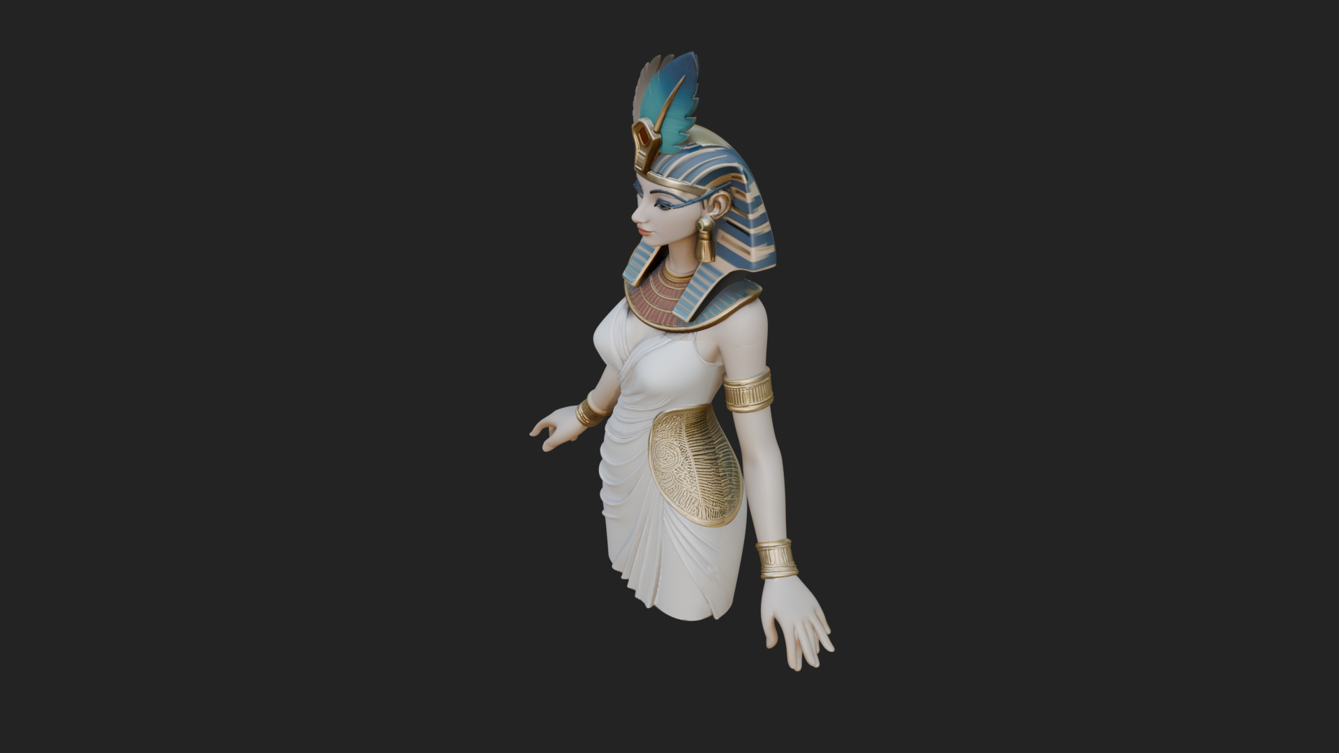 Egyptian Queen Statue Design 9 3D Print Model 3D Model