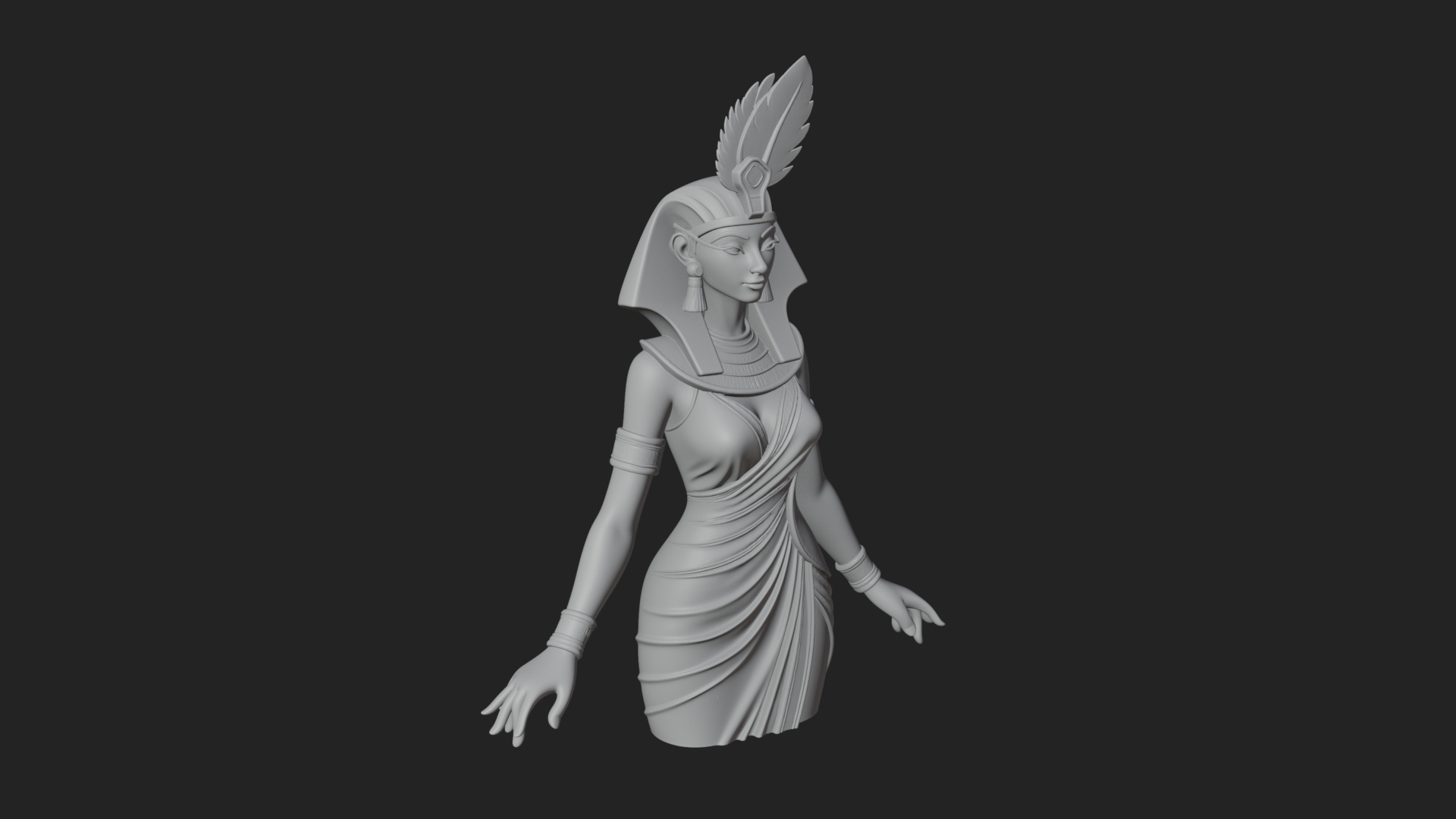 Egyptian Queen Statue Design 9 3D Print Model 3D Model
