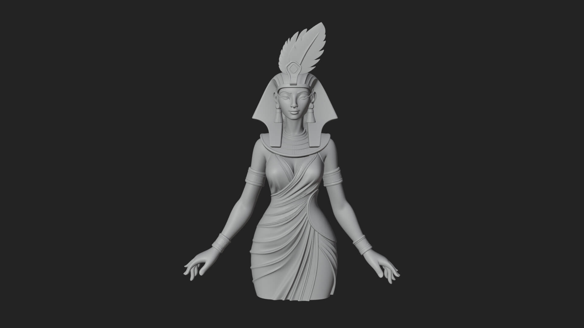 Egyptian Queen Statue Design 9 3D Print Model 3D Model