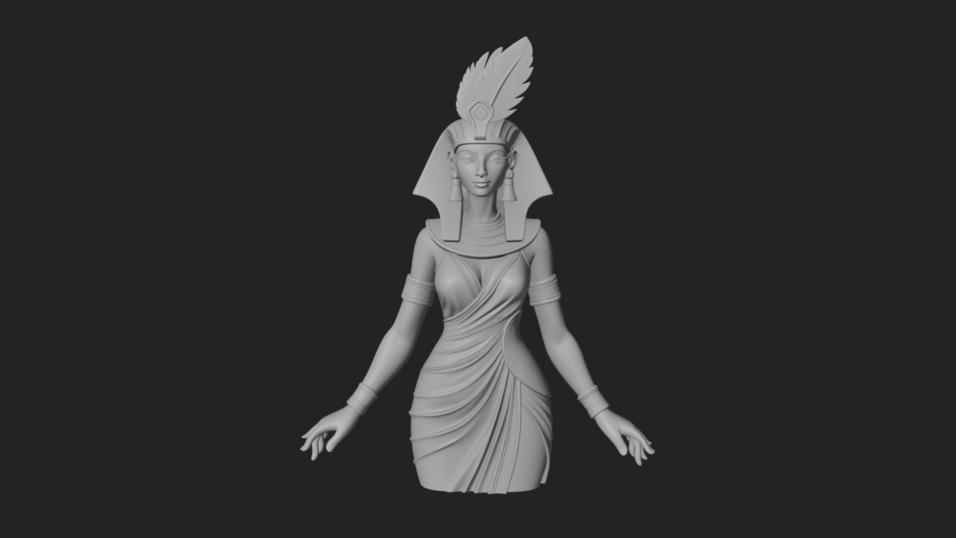 Egyptian Queen Statue Design 9 3D Print Model 3D Model
