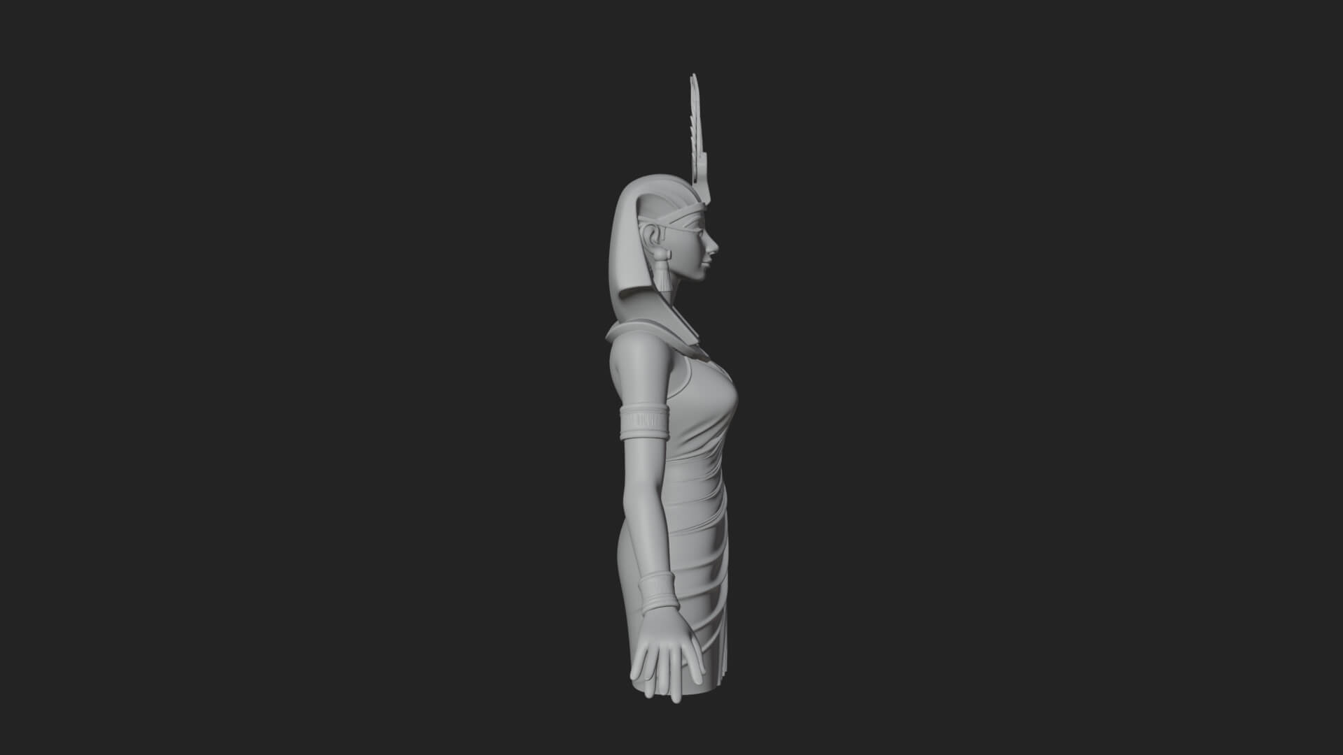 Egyptian Queen Statue Design 9 3D Print Model 3D Model