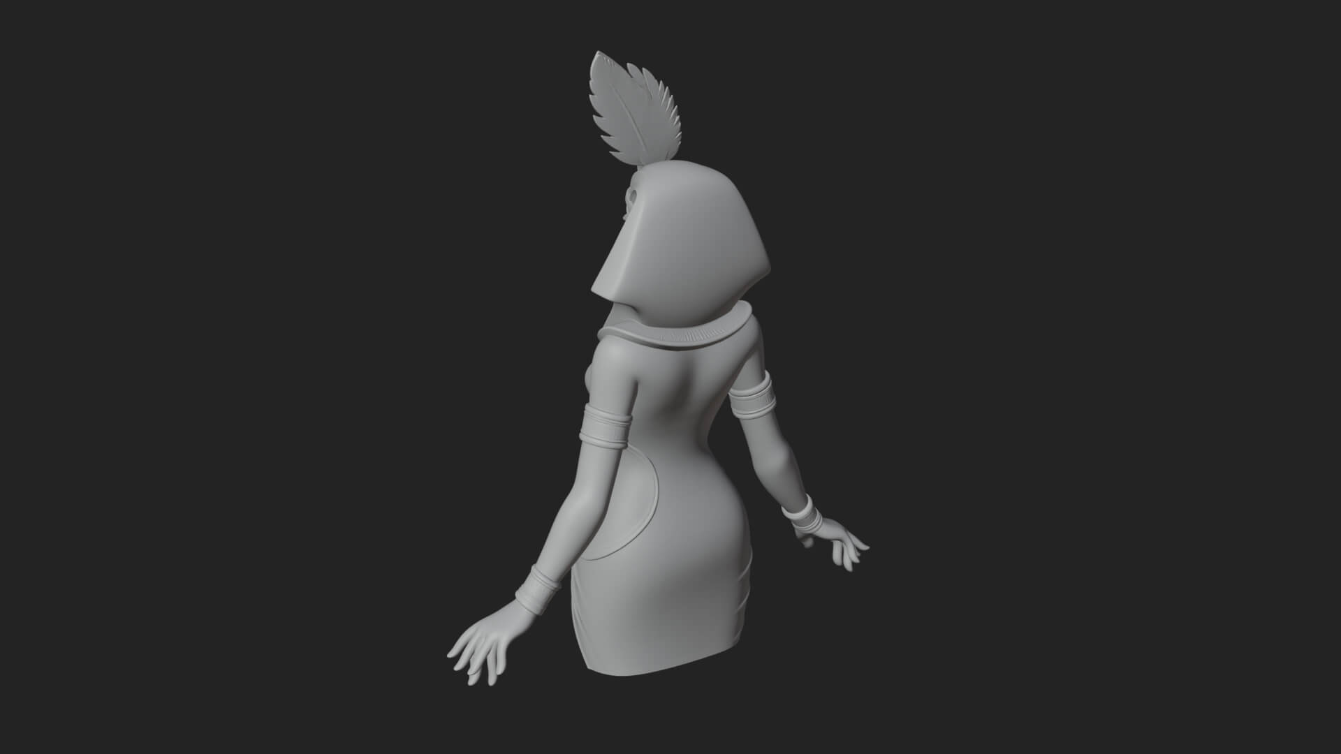 Egyptian Queen Statue Design 9 3D Print Model 3D Model