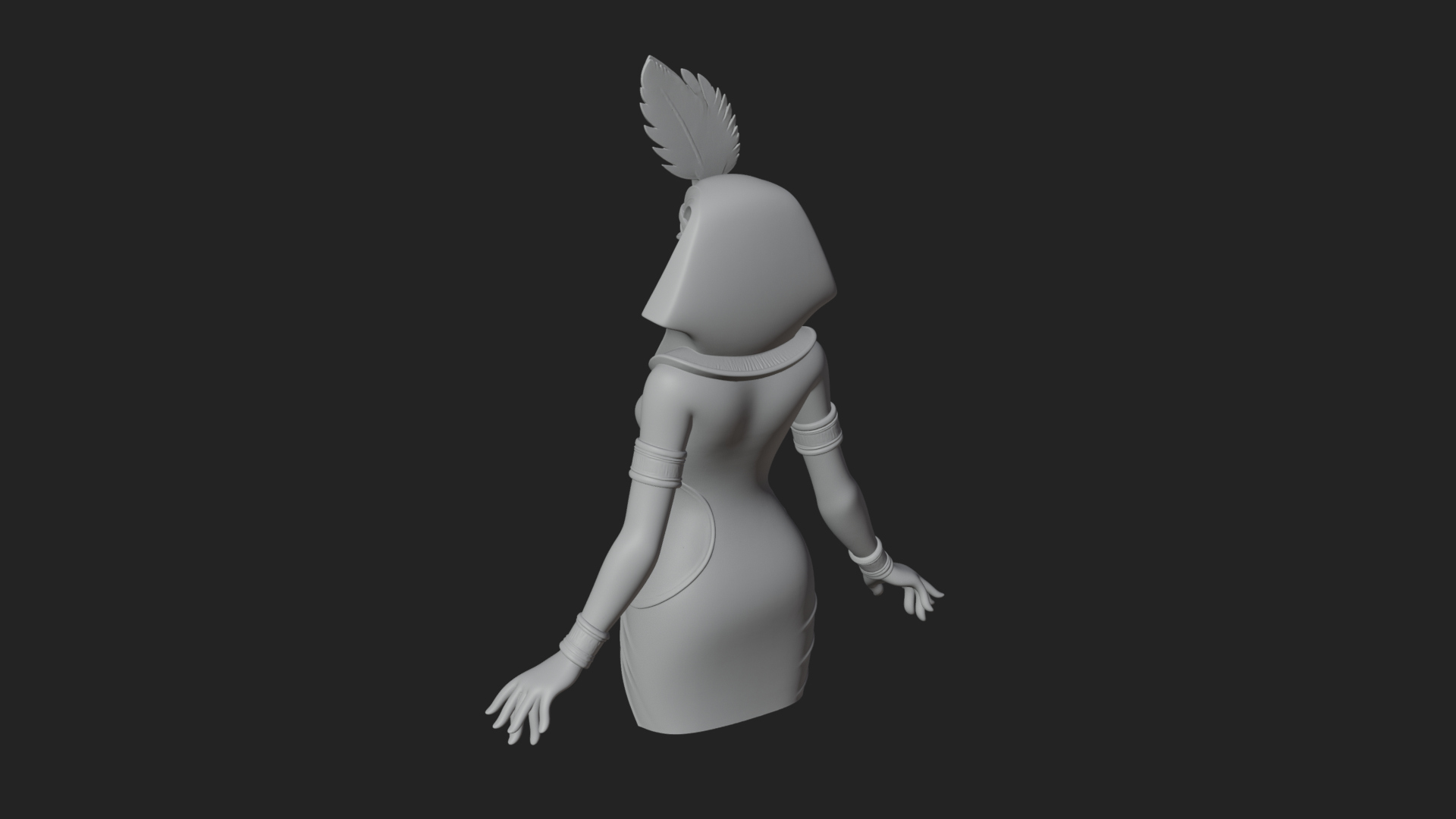 Egyptian Queen Statue Design 9 3D Print Model 3D Model