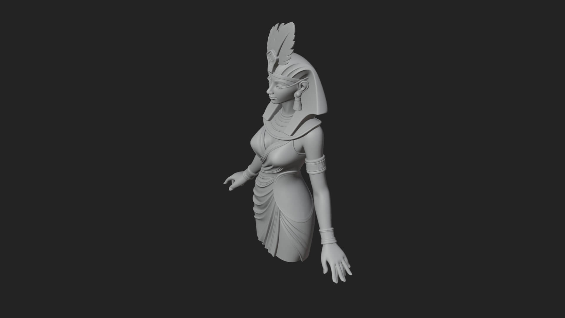 Egyptian Queen Statue Design 9 3D Print Model 3D Model