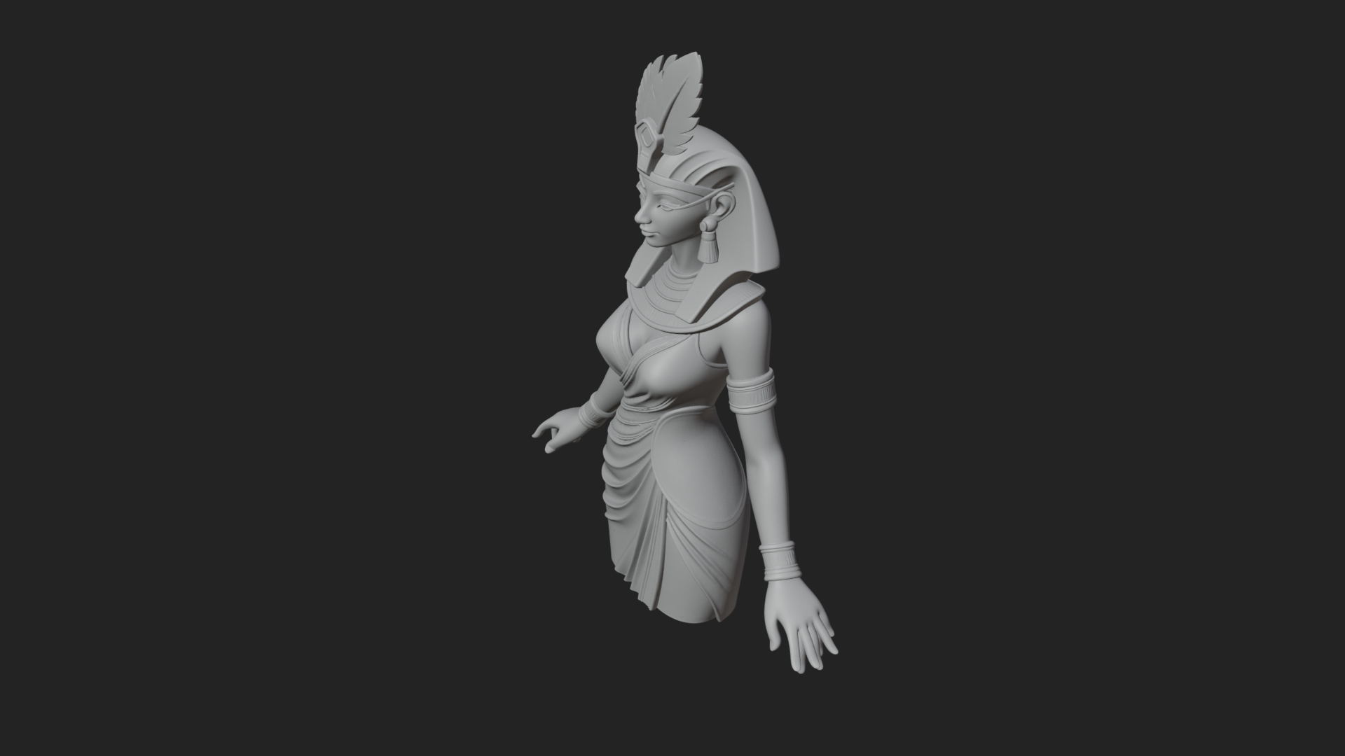 Egyptian Queen Statue Design 9 3D Print Model 3D Model