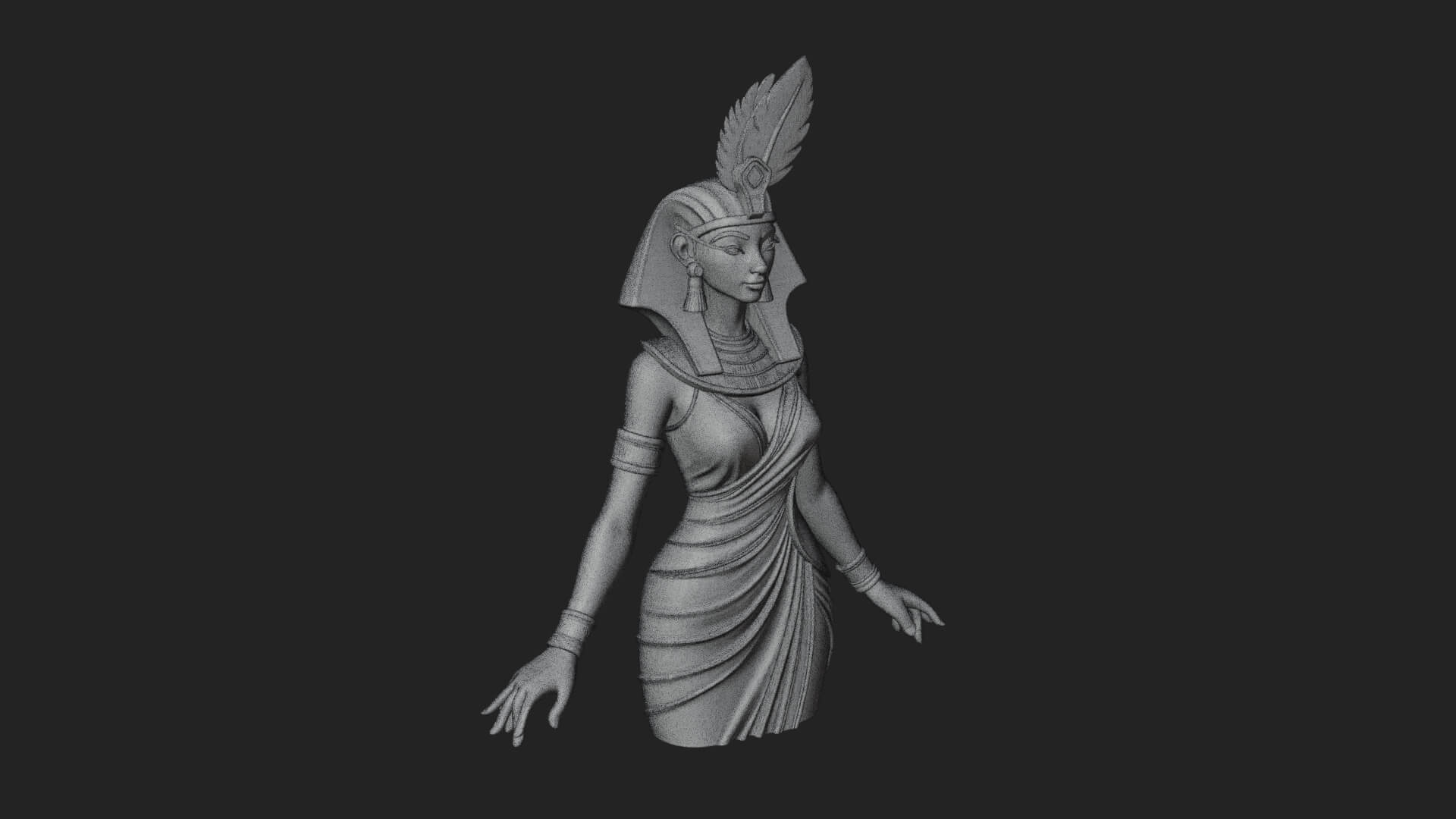 Egyptian Queen Statue Design 9 3D Print Model 3D Model
