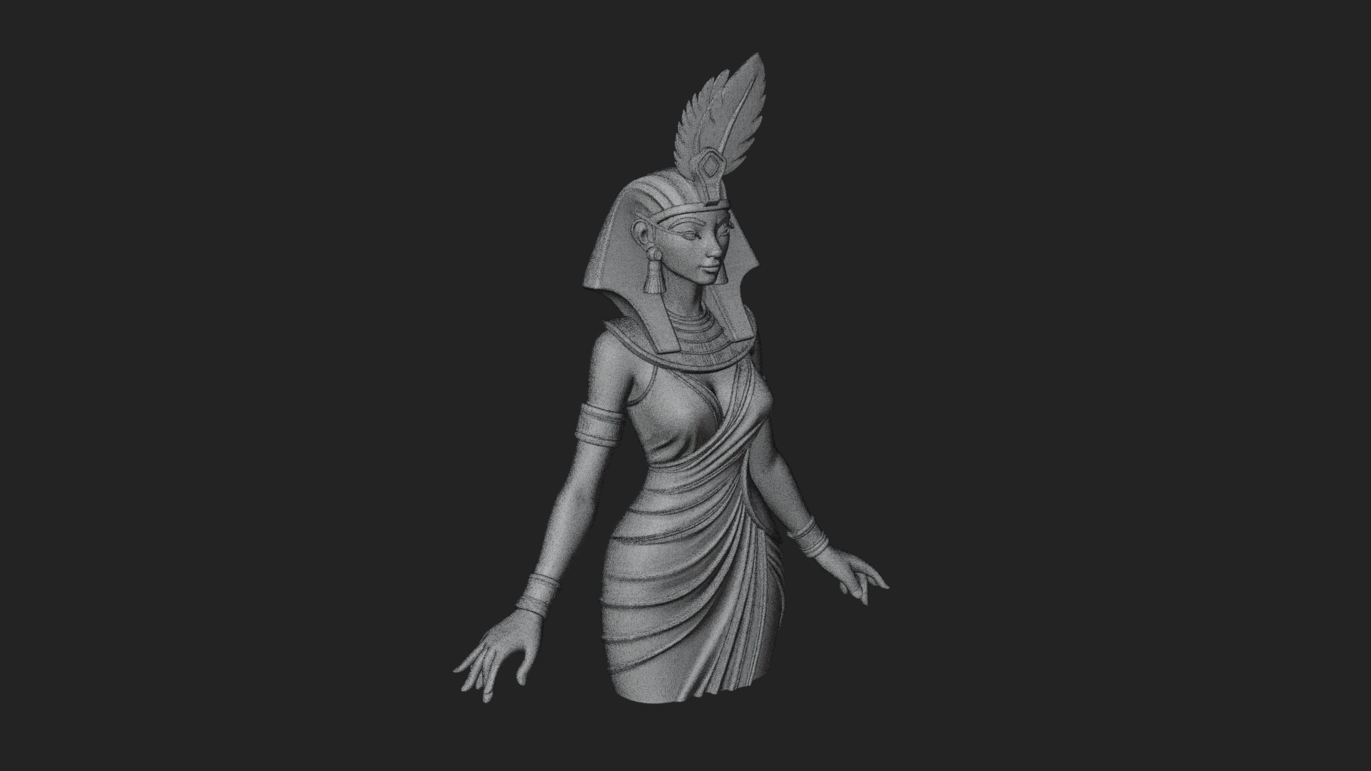 Egyptian Queen Statue Design 9 3D Print Model 3D Model