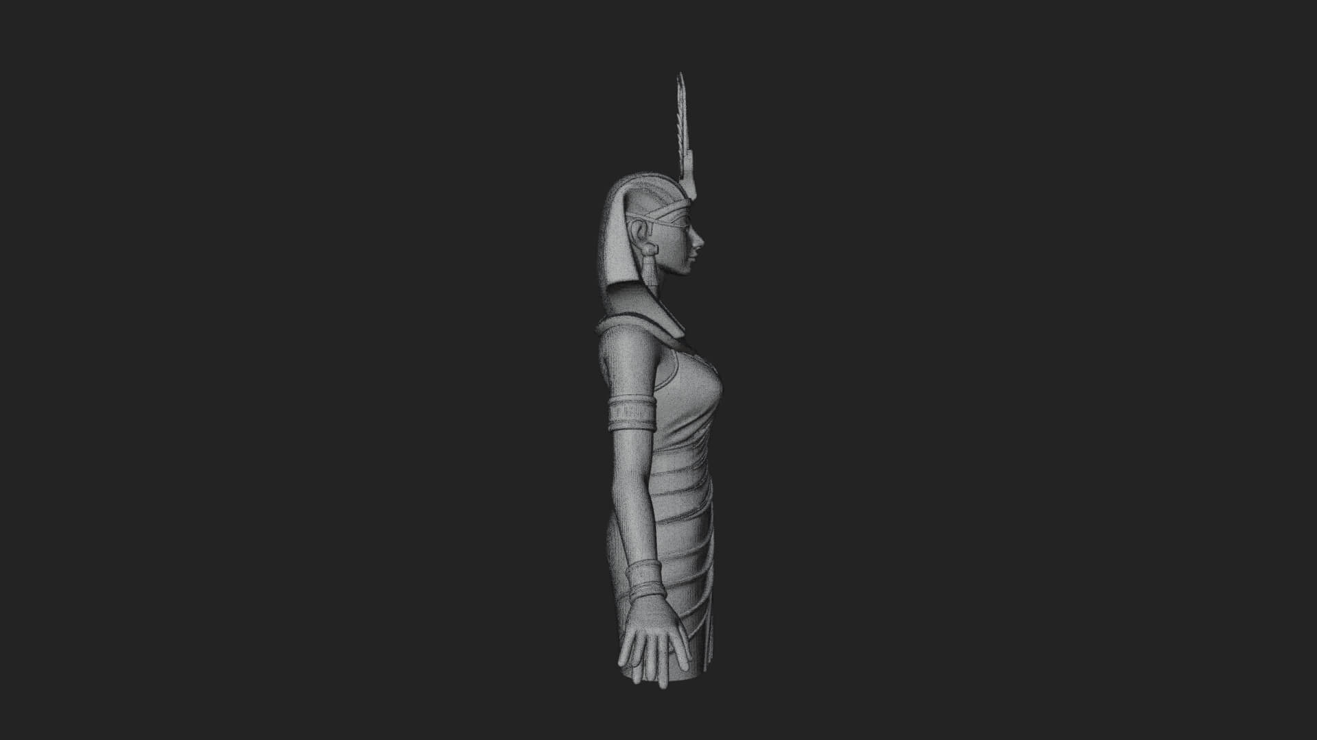 Egyptian Queen Statue Design 9 3D Print Model 3D Model