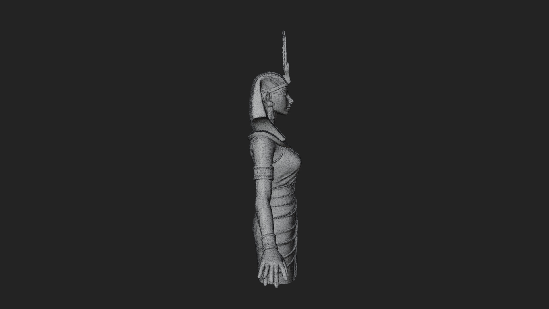 Egyptian Queen Statue Design 9 3D Print Model 3D Model