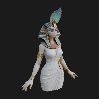 Egyptian Queen Statue Design 9 3D Print Model