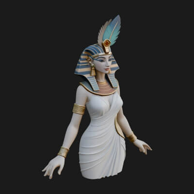 Egyptian Queen Statue Design 9 3D Print Model