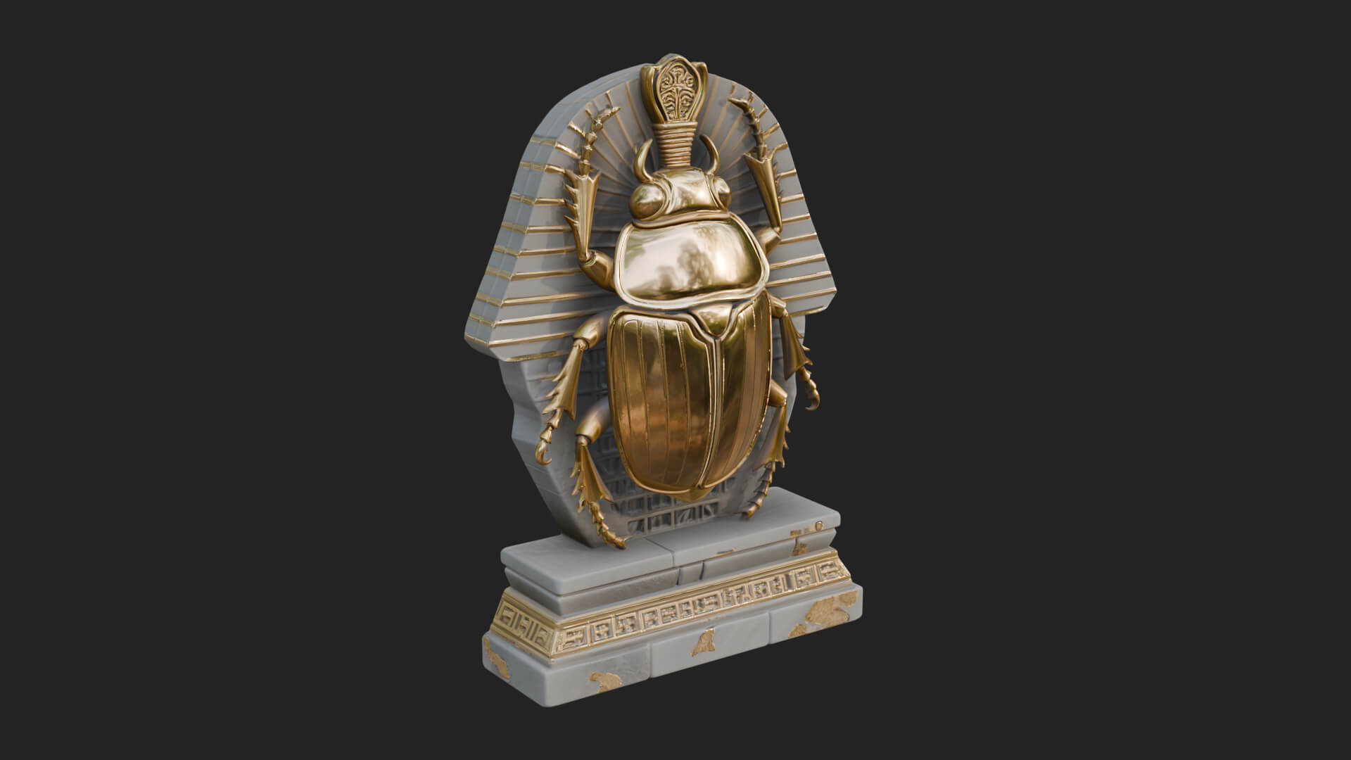 Egyptian Scarab Wall Plaque Design 13 3D Print Model 3D Model