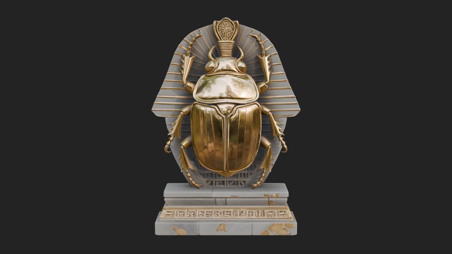 Egyptian Scarab Wall Plaque Design 13 3D Print Model 3D Model