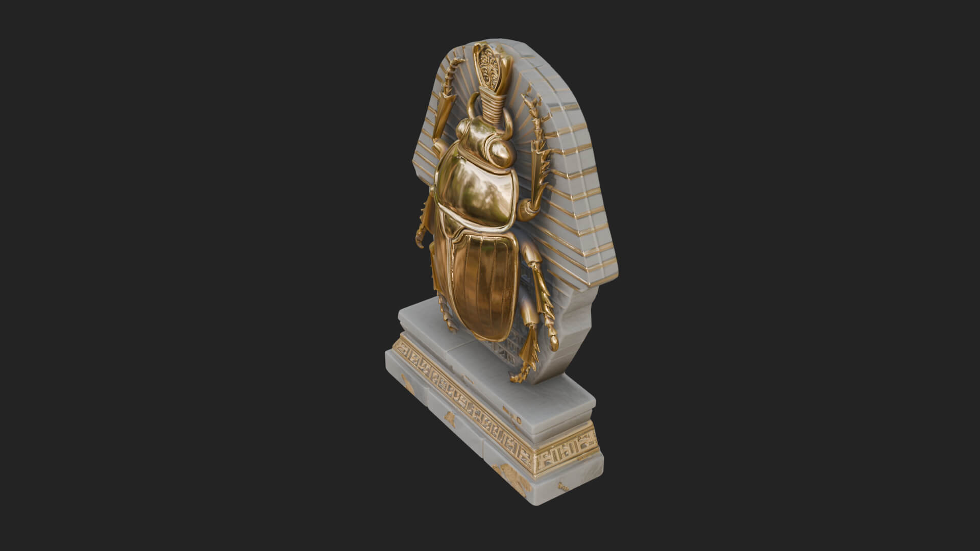 Egyptian Scarab Wall Plaque Design 13 3D Print Model 3D Model