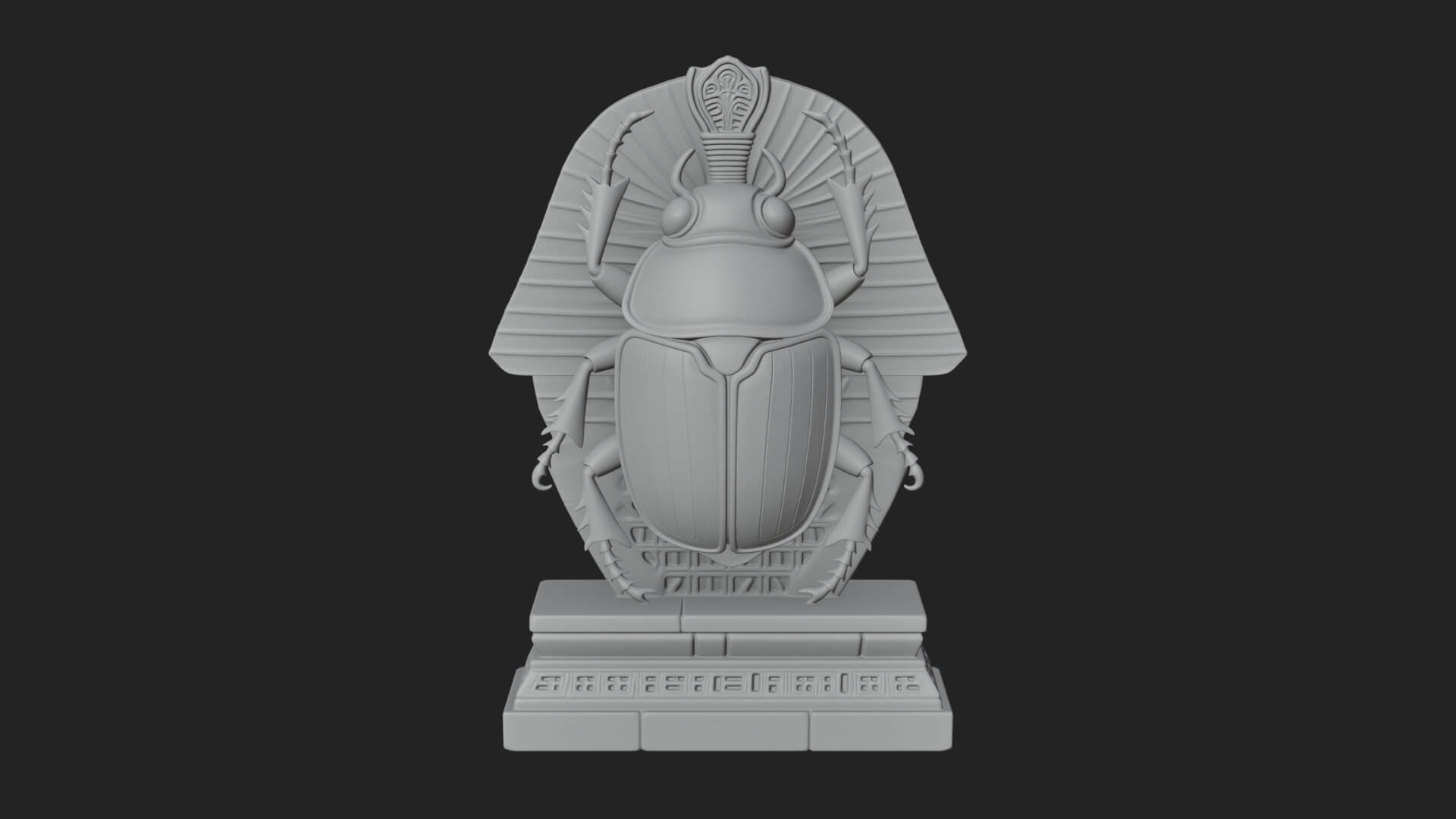 Egyptian Scarab Wall Plaque Design 13 3D Print Model 3D Model