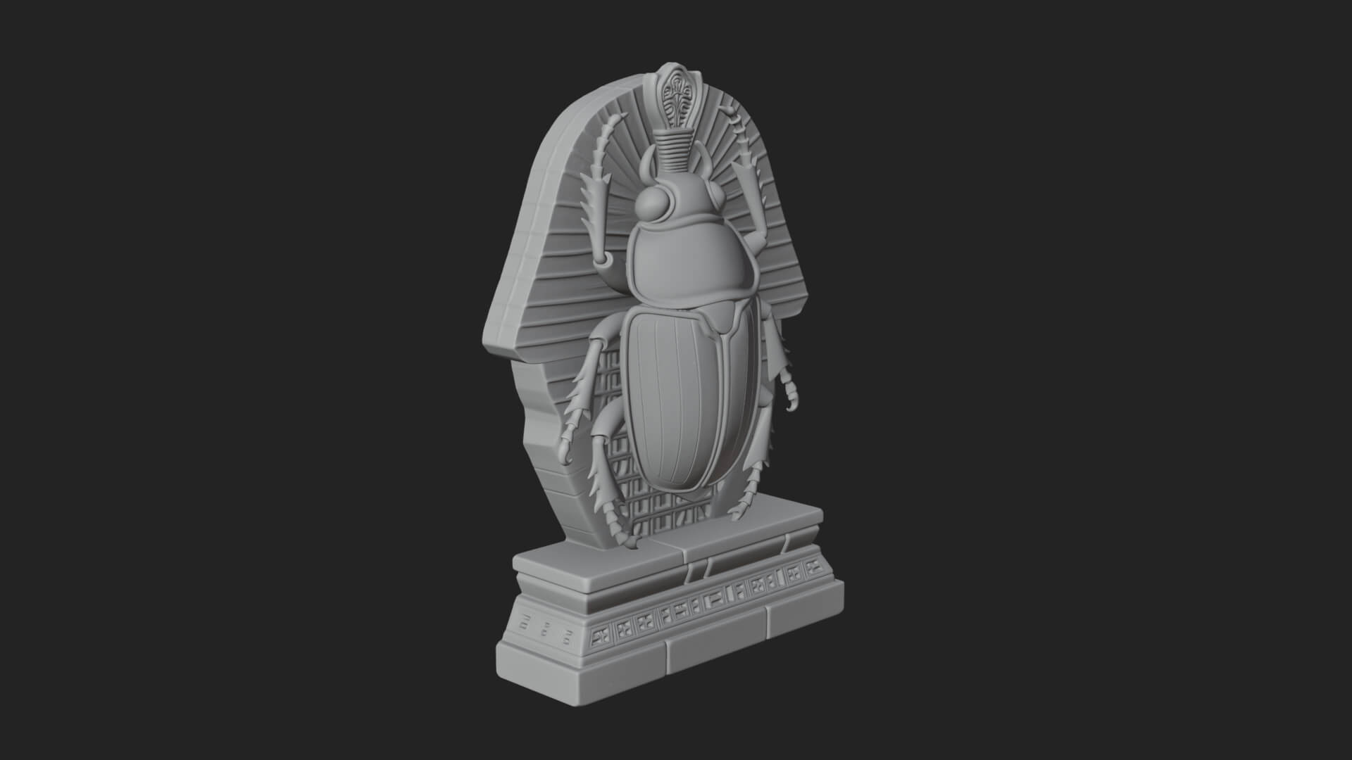 Egyptian Scarab Wall Plaque Design 13 3D Print Model 3D Model