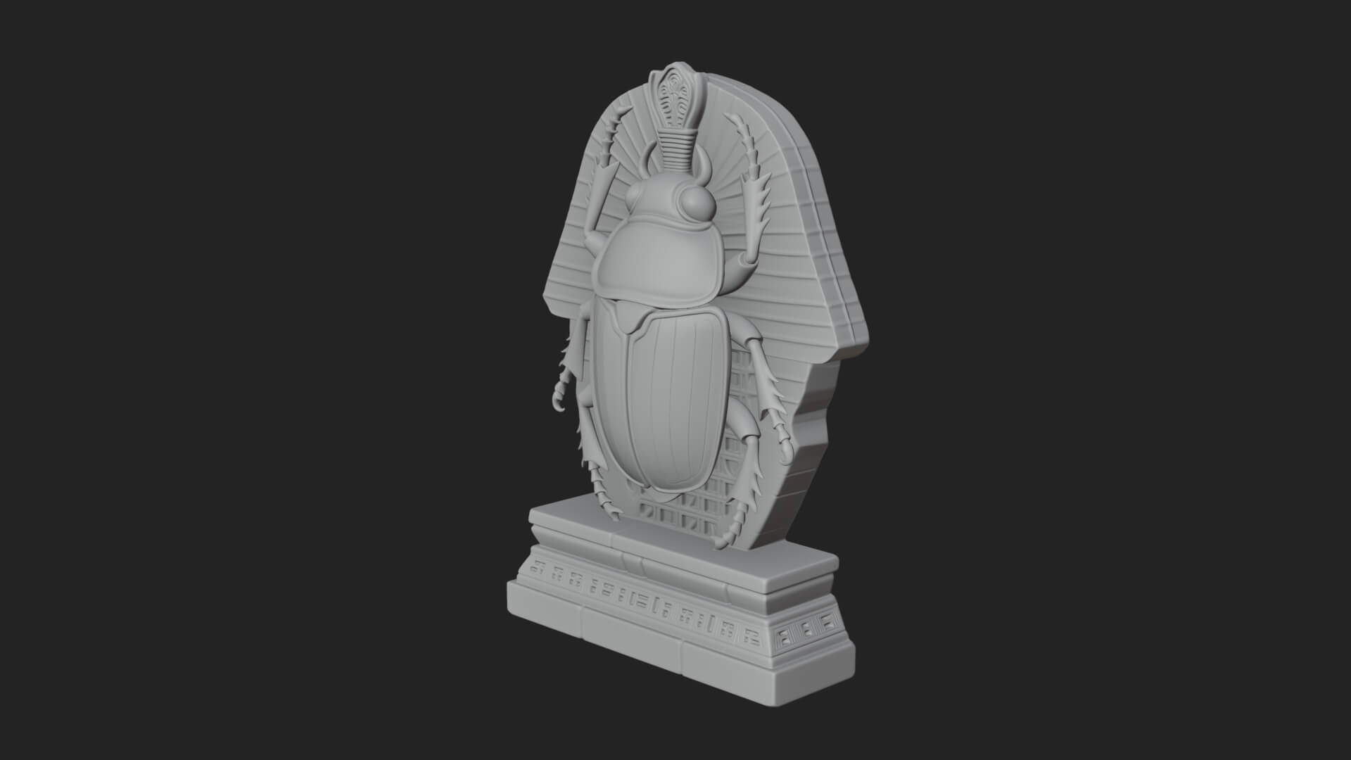 Egyptian Scarab Wall Plaque Design 13 3D Print Model 3D Model