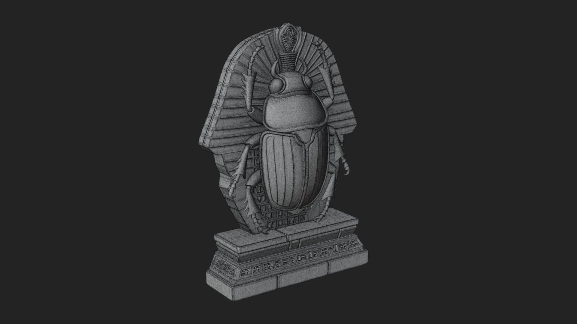Egyptian Scarab Wall Plaque Design 13 3D Print Model 3D Model