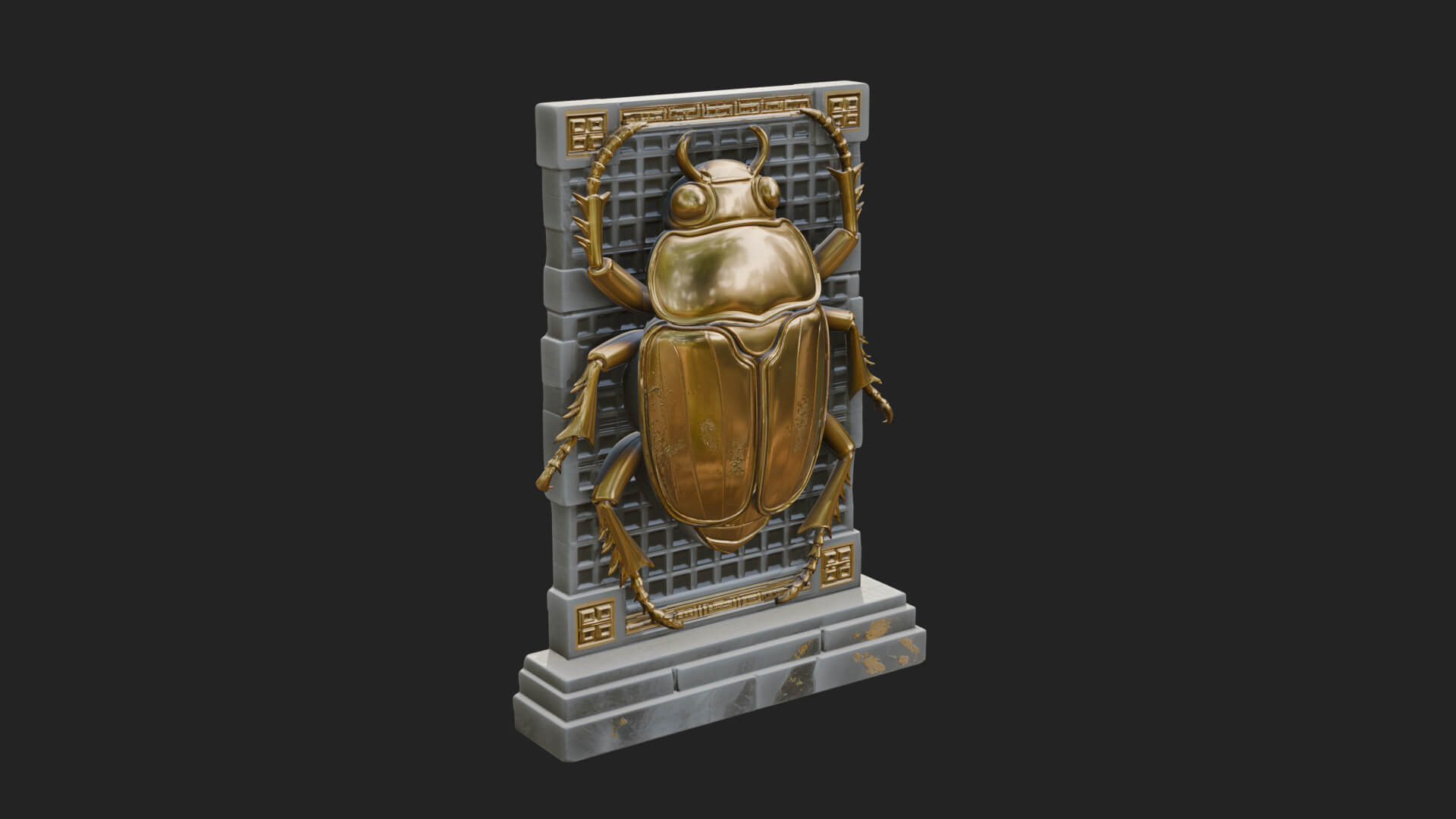 Egyptian Scarab Wall Plaque Design 14 3D Print Model 3D Model
