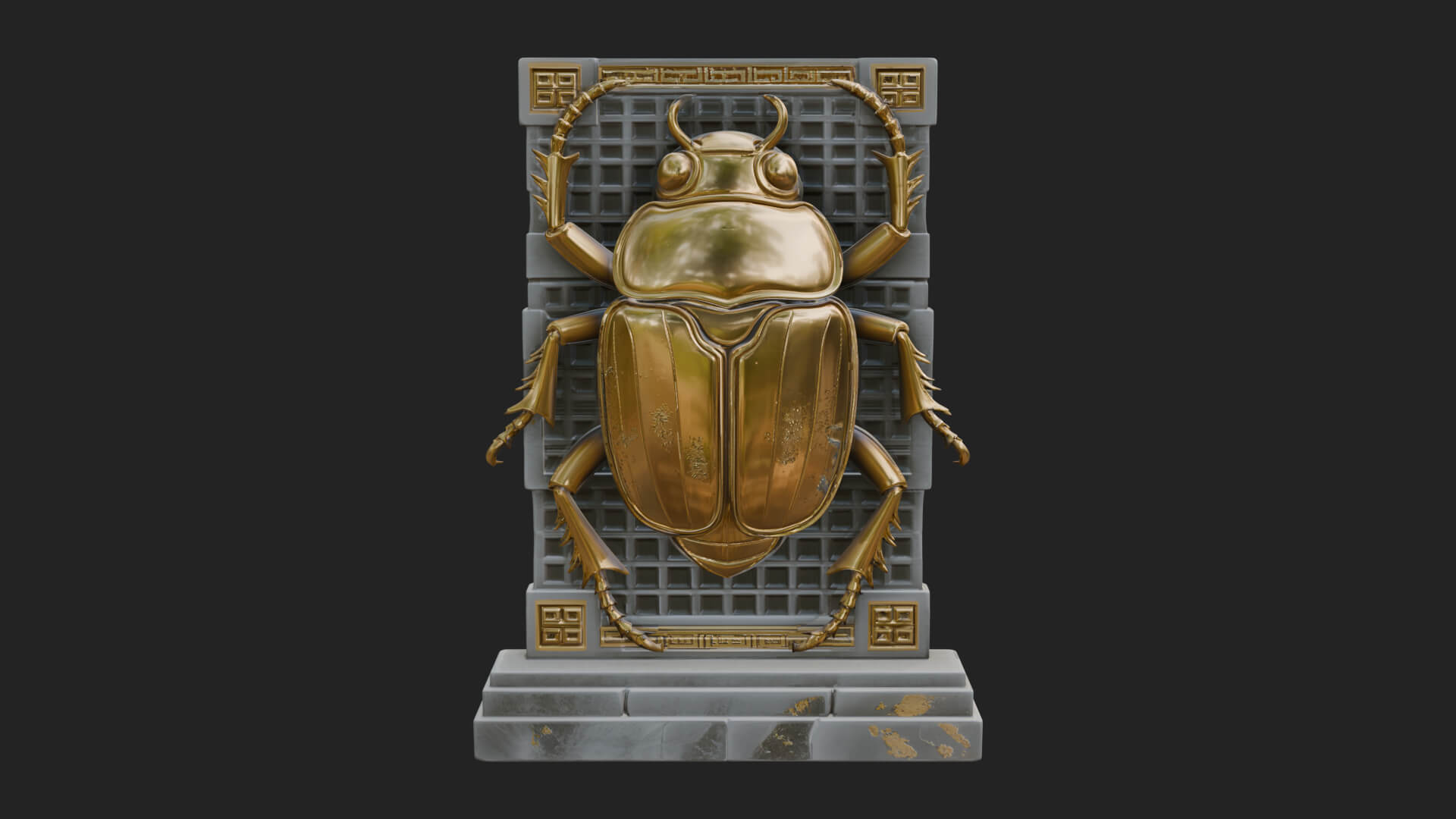 Egyptian Scarab Wall Plaque Design 14 3D Print Model 3D Model