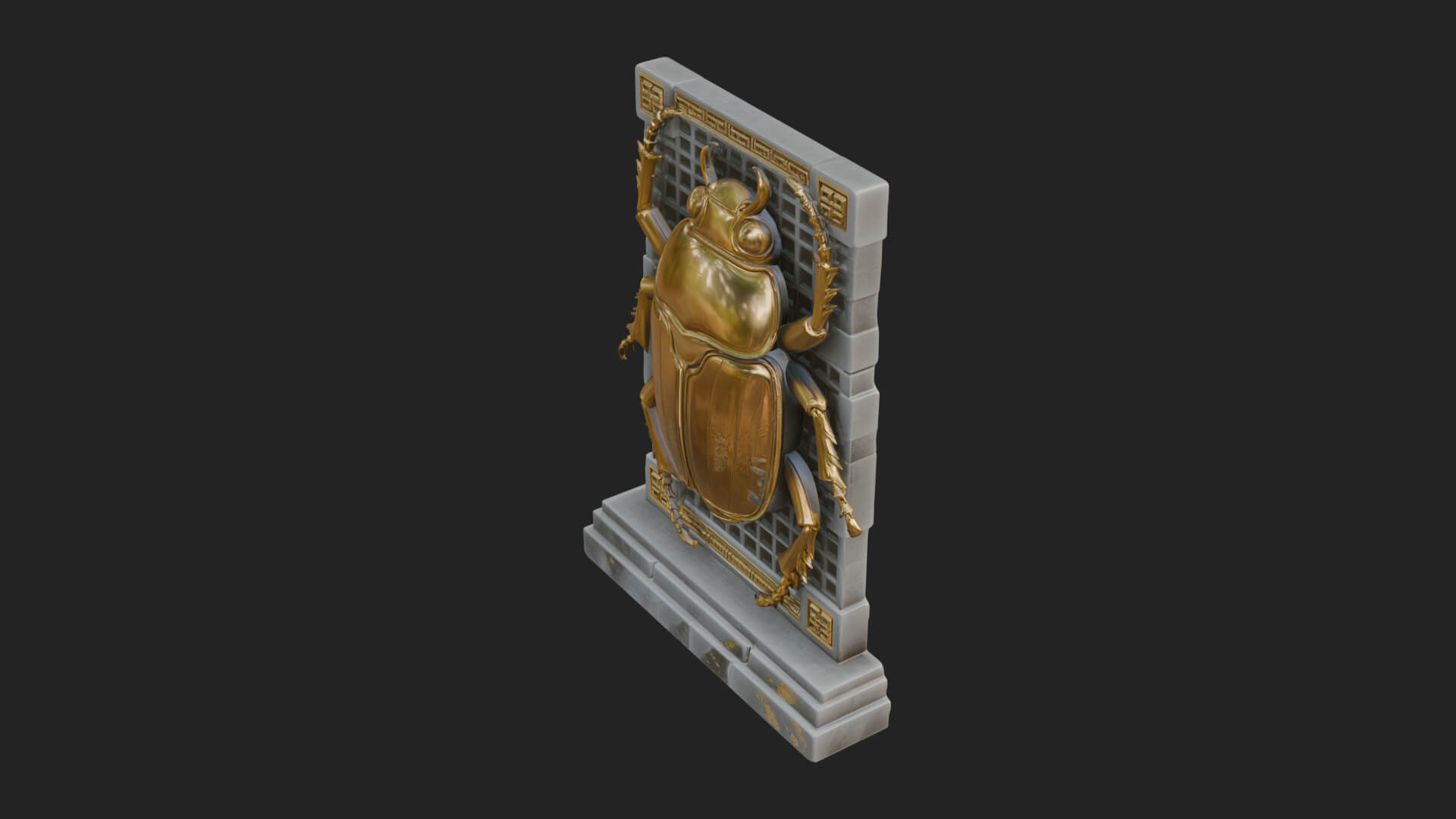 Egyptian Scarab Wall Plaque Design 14 3D Print Model 3D Model