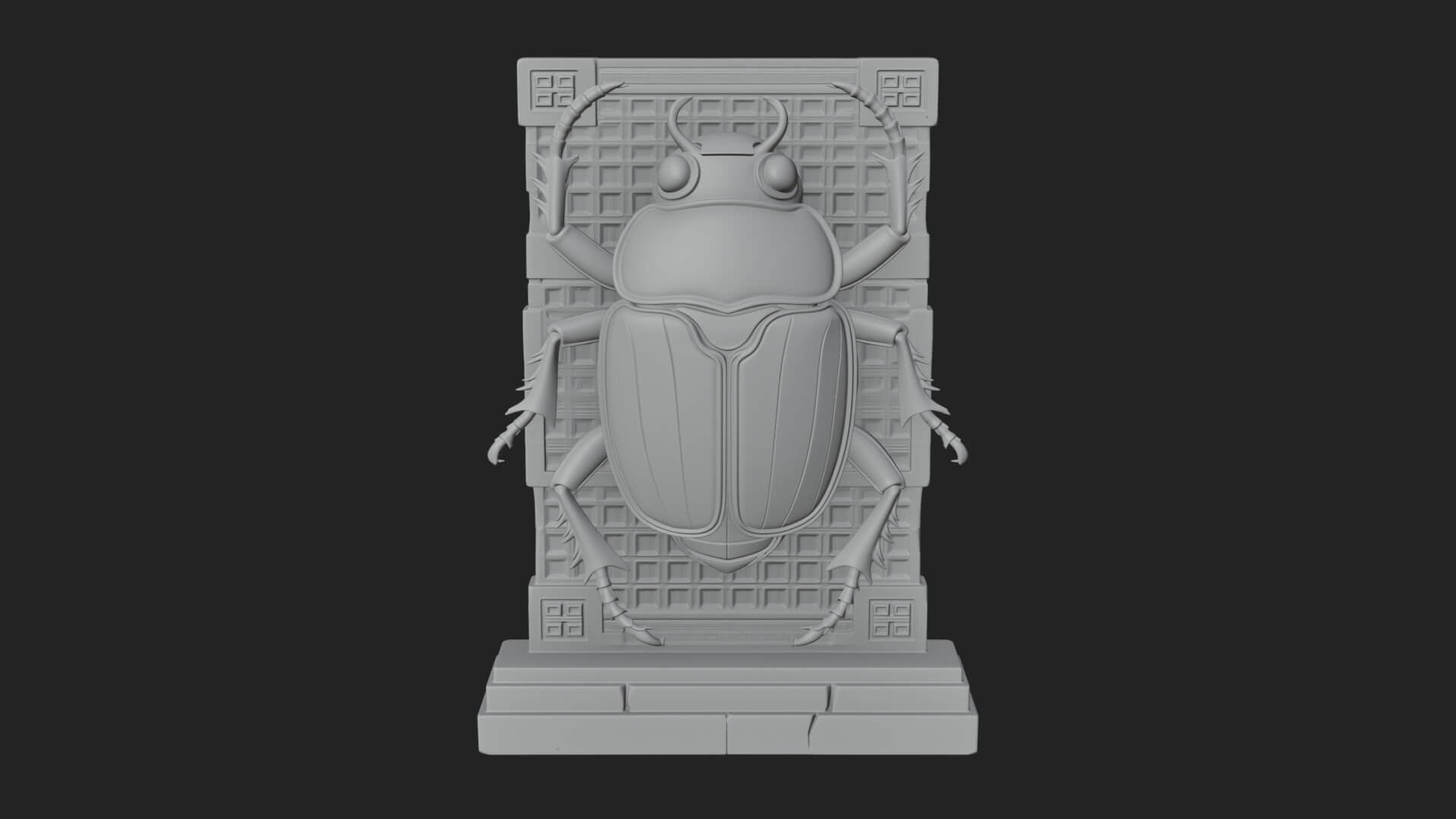 Egyptian Scarab Wall Plaque Design 14 3D Print Model 3D Model