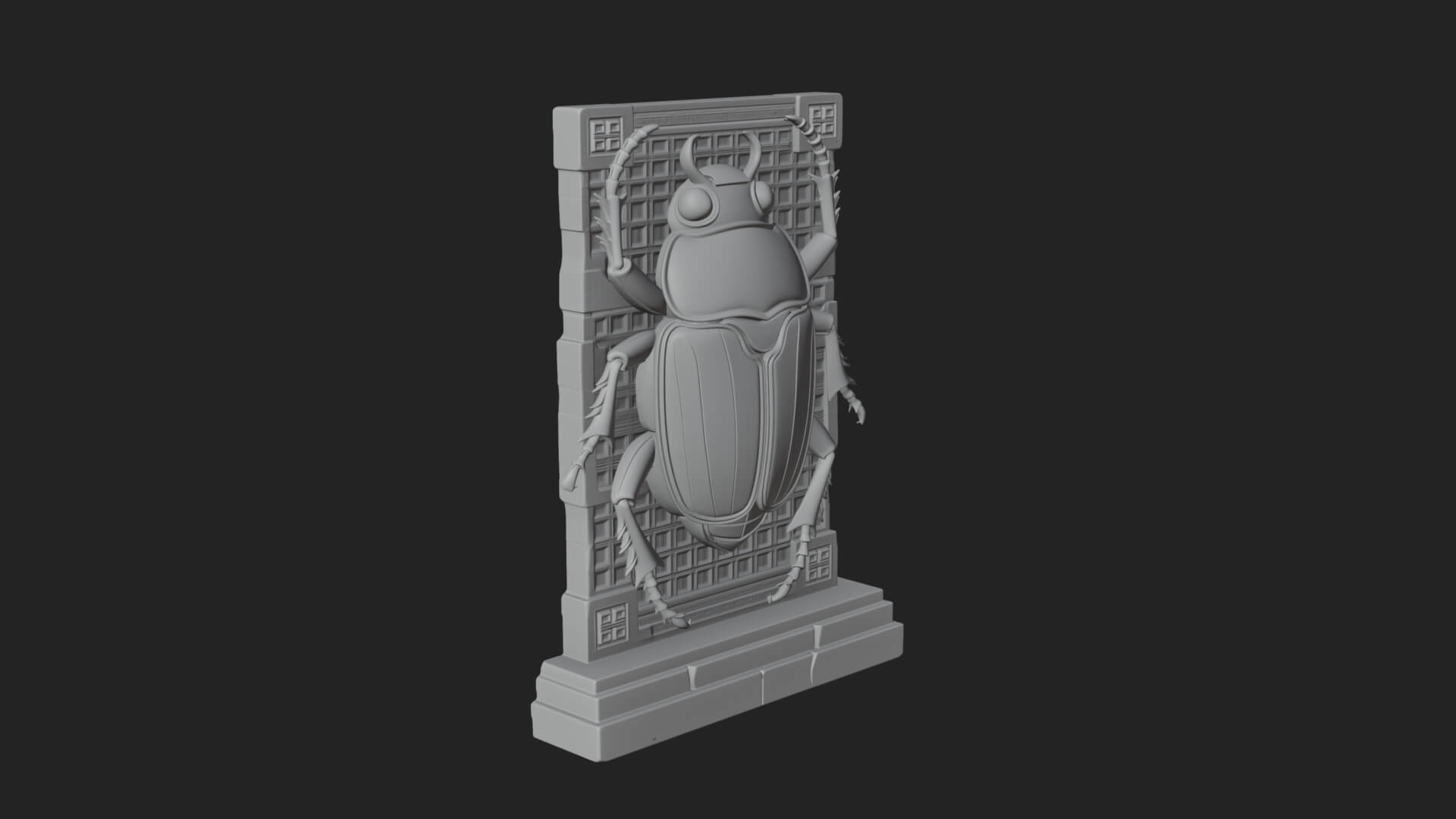 Egyptian Scarab Wall Plaque Design 14 3D Print Model 3D Model