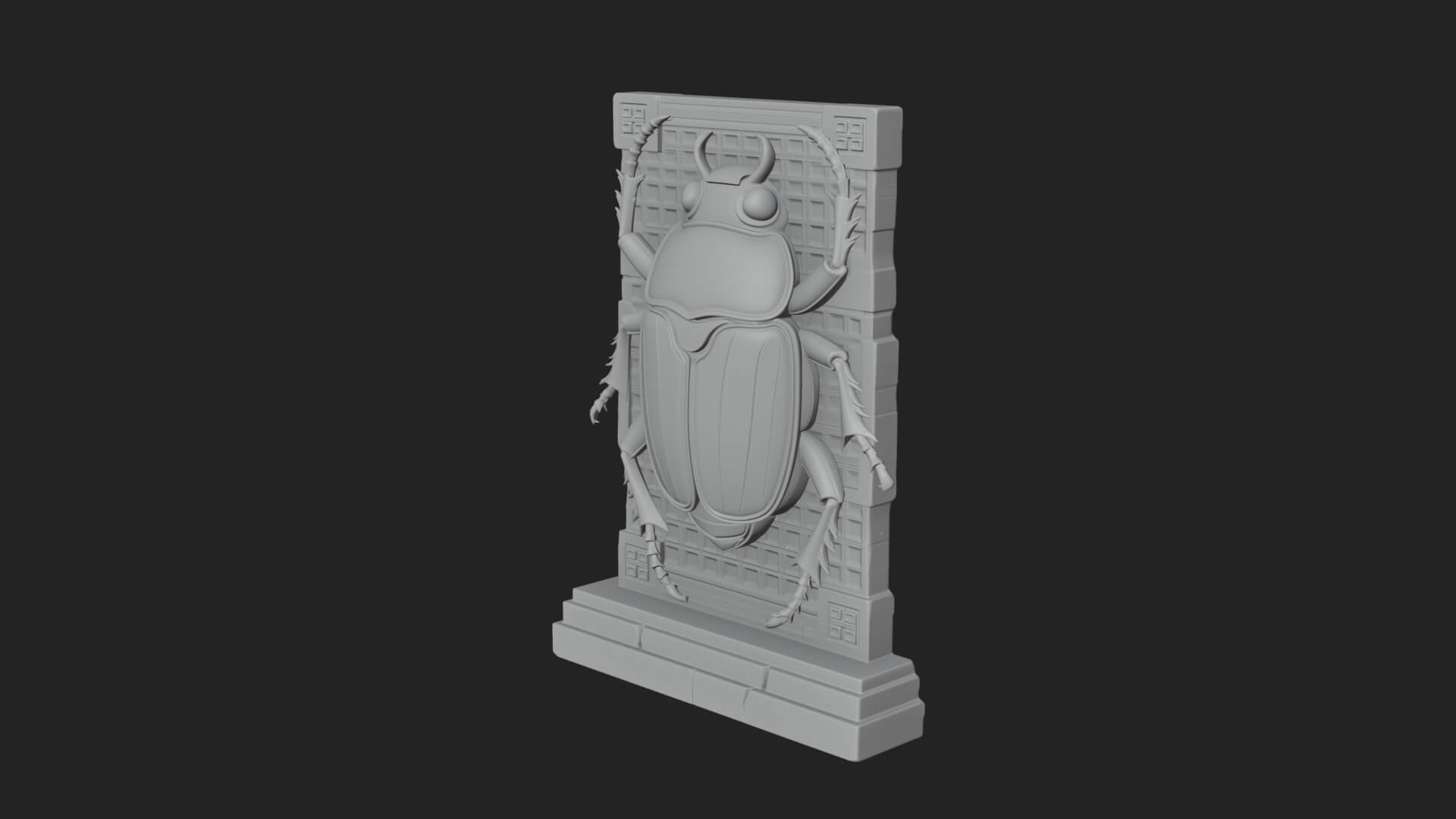 Egyptian Scarab Wall Plaque Design 14 3D Print Model 3D Model
