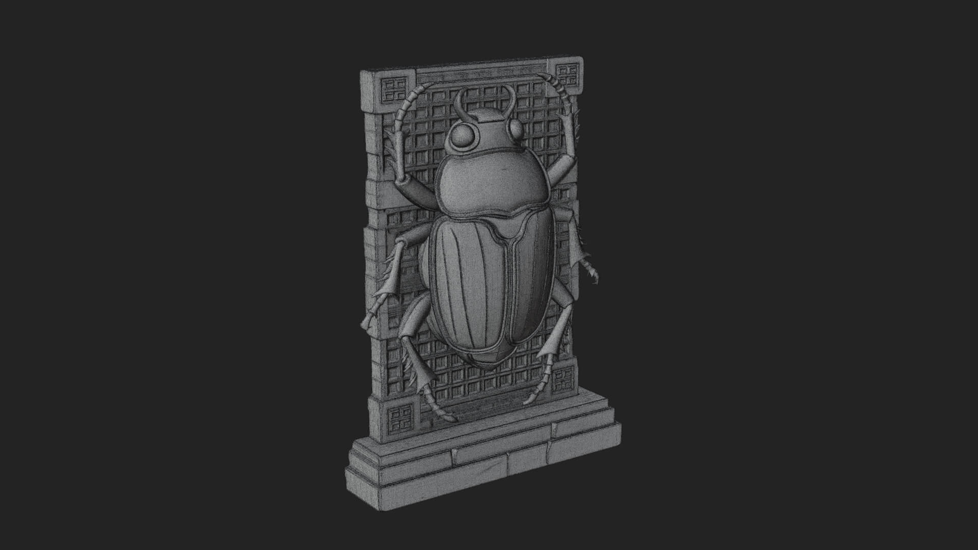 Egyptian Scarab Wall Plaque Design 14 3D Print Model 3D Model