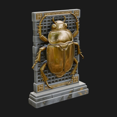 Egyptian Scarab Wall Plaque Design 14 3D Print Model