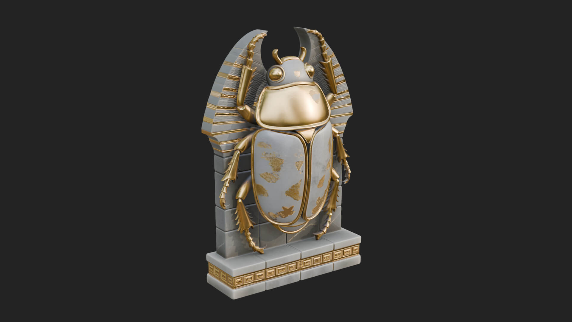 Egyptian Scarab Wall Plaque Design 15 3D Print Model 3D Model