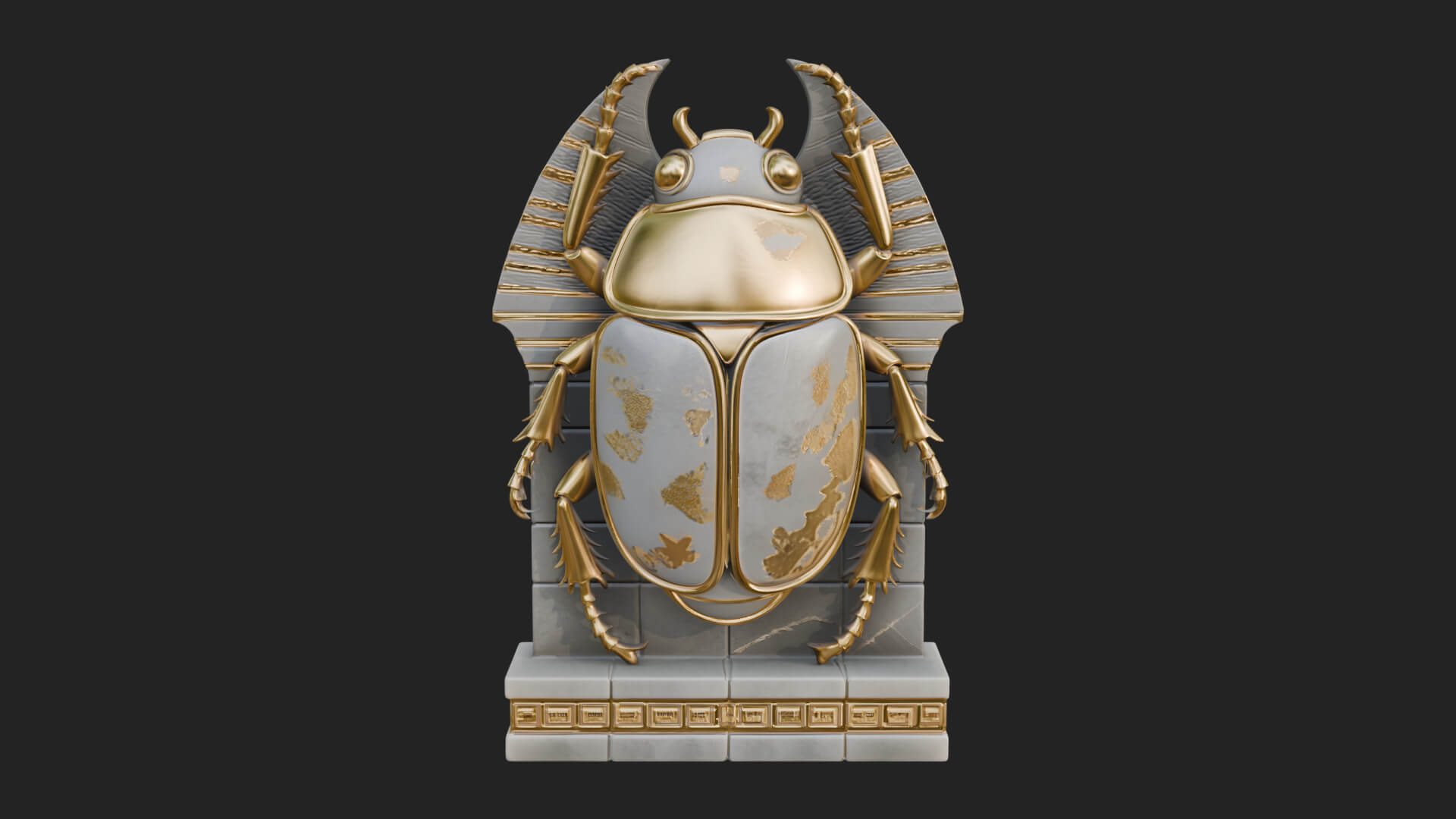 Egyptian Scarab Wall Plaque Design 15 3D Print Model 3D Model