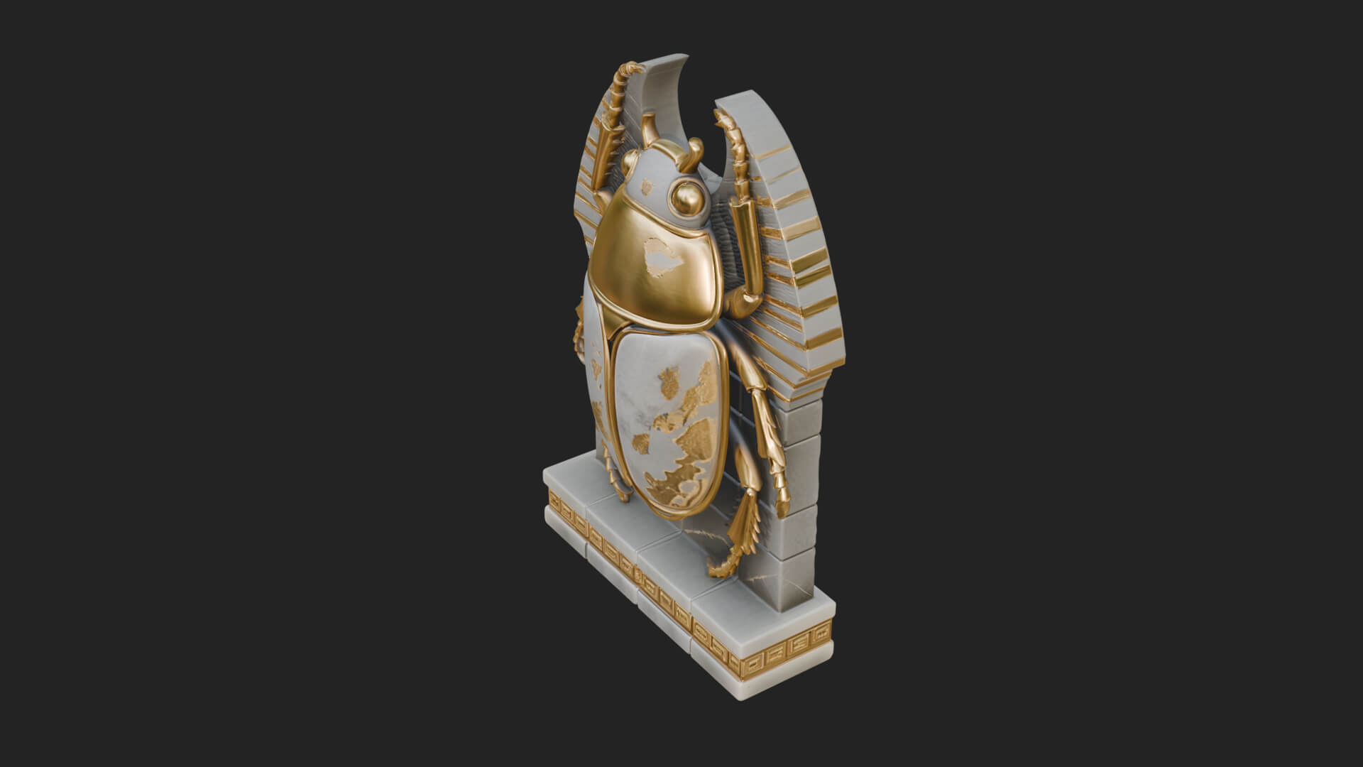 Egyptian Scarab Wall Plaque Design 15 3D Print Model 3D Model