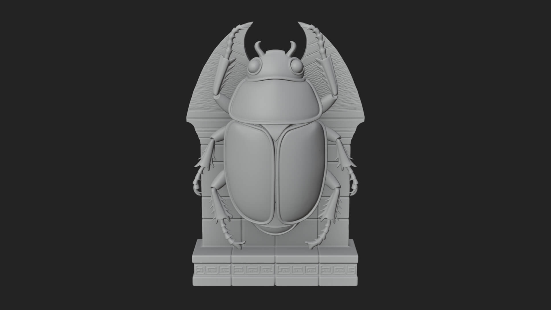 Egyptian Scarab Wall Plaque Design 15 3D Print Model 3D Model