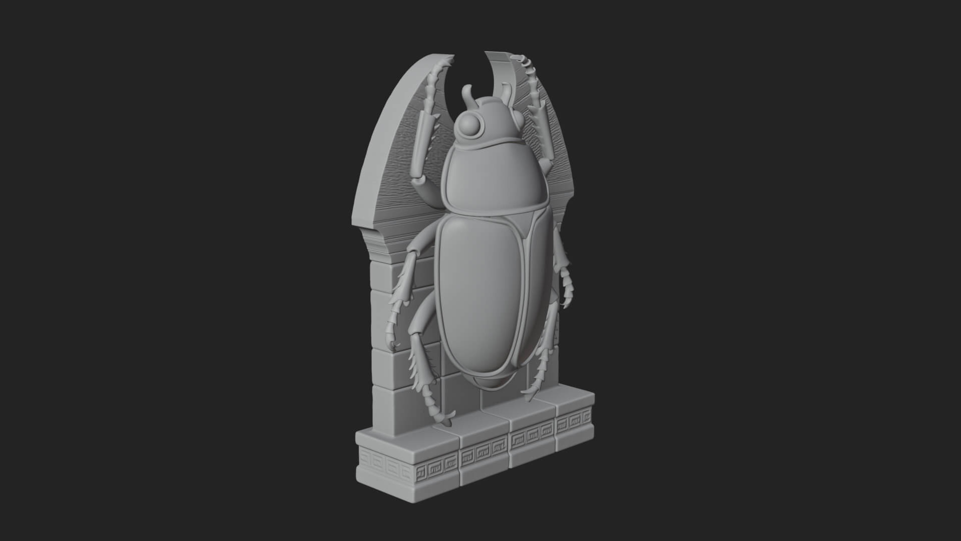 Egyptian Scarab Wall Plaque Design 15 3D Print Model 3D Model