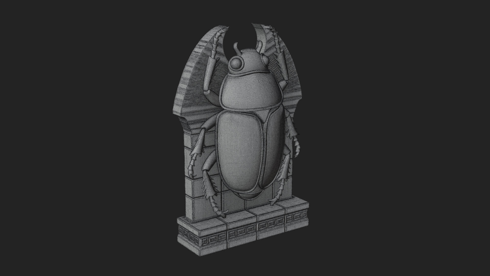 Egyptian Scarab Wall Plaque Design 15 3D Print Model 3D Model