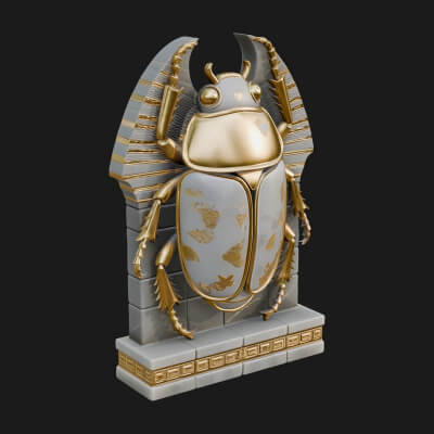 Egyptian Scarab Wall Plaque Design 15 3D Print Model