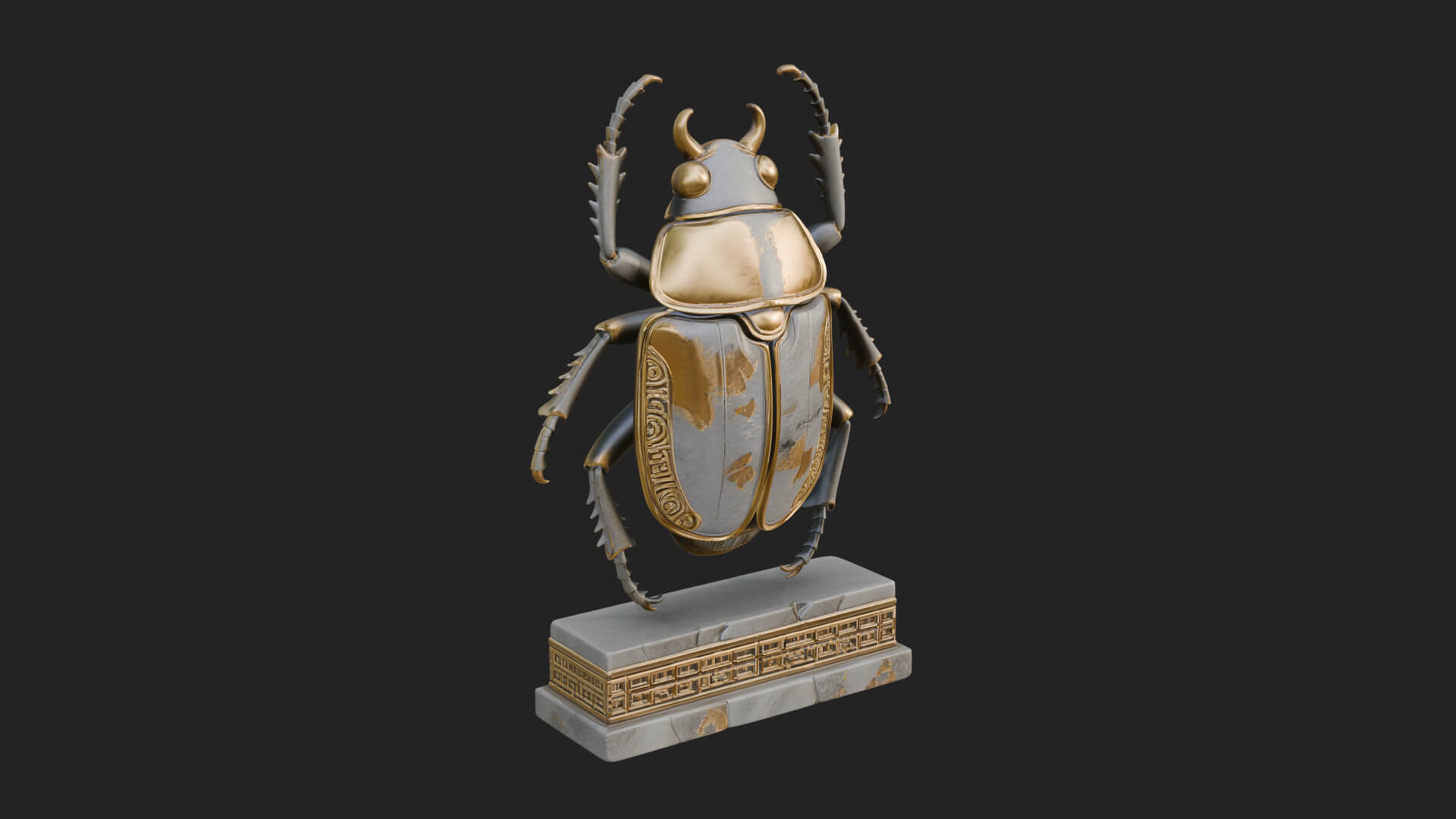 Egyptian Scarab Wall Plaque Design 16 3D Print Model 3D Model