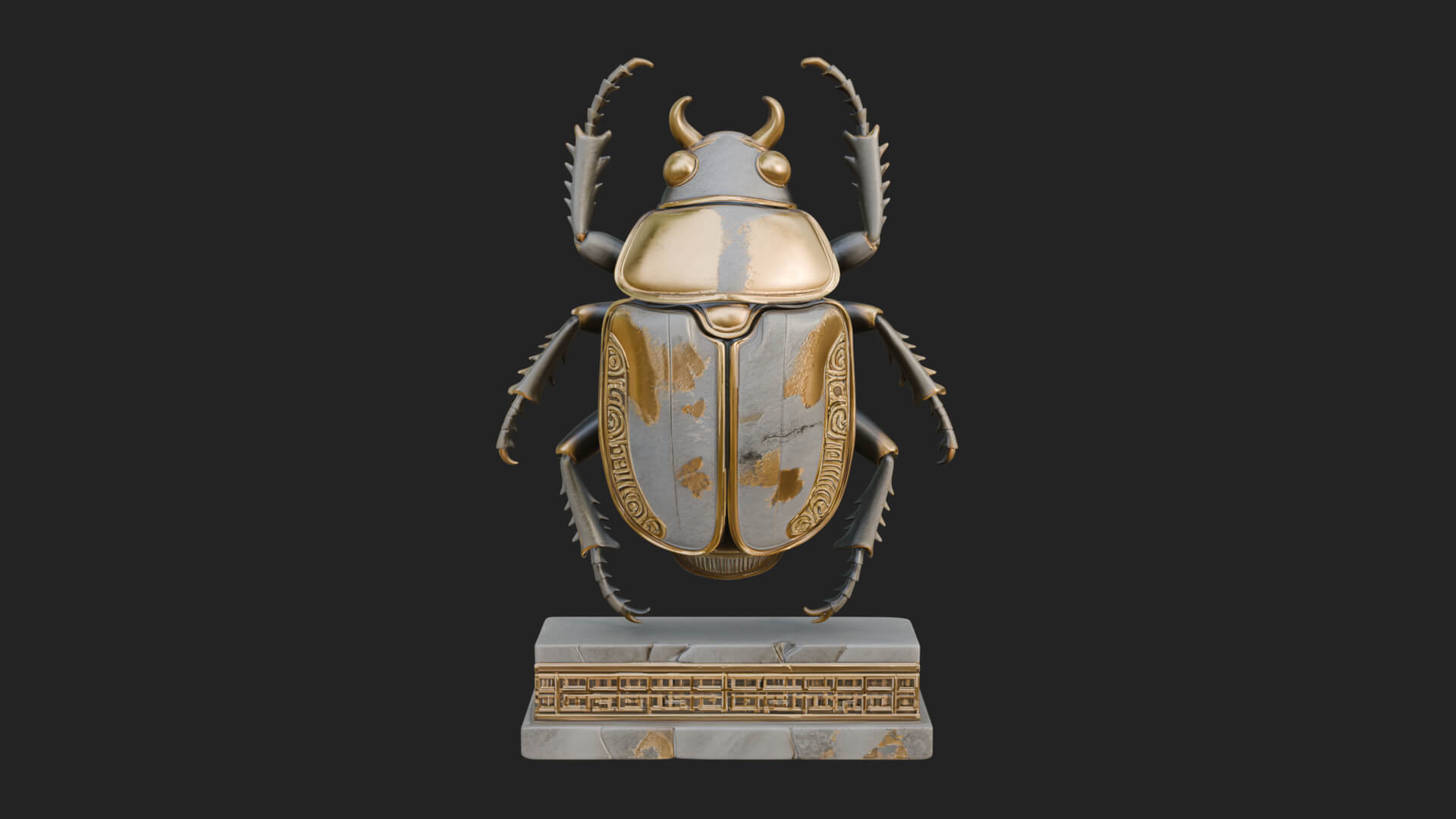 Egyptian Scarab Wall Plaque Design 16 3D Print Model 3D Model