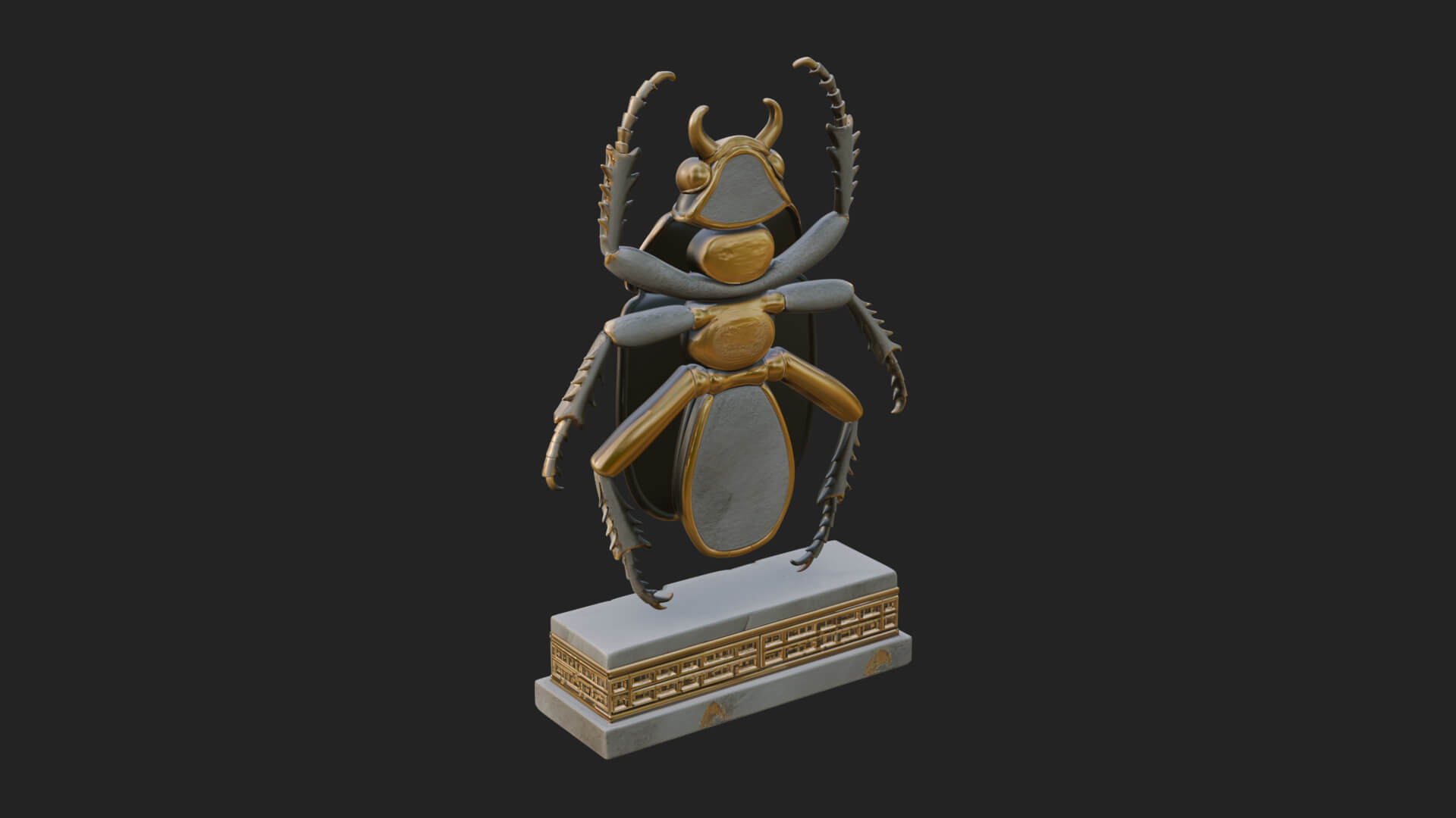 Egyptian Scarab Wall Plaque Design 16 3D Print Model 3D Model