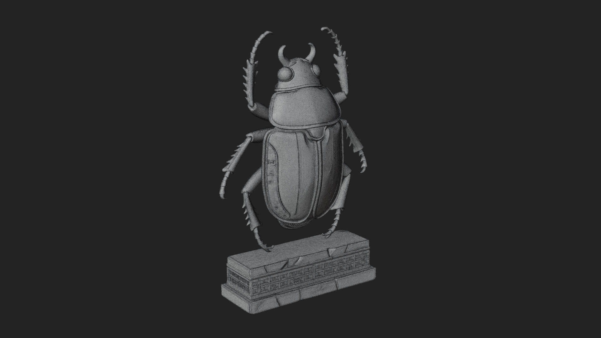 Egyptian Scarab Wall Plaque Design 16 3D Print Model 3D Model