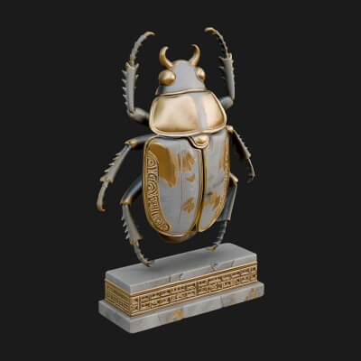 Egyptian Scarab Wall Plaque Design 16 3D Print Model