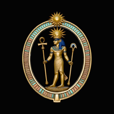 Egyptian Sun Goddess Relief Medallion Pendant Design 1 3D