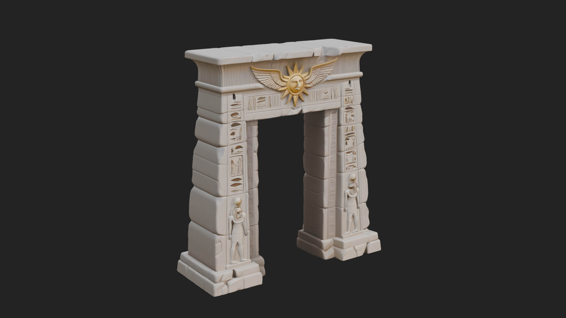 Egyptian Temple Gate Design 1 3D Print Model 3D Model