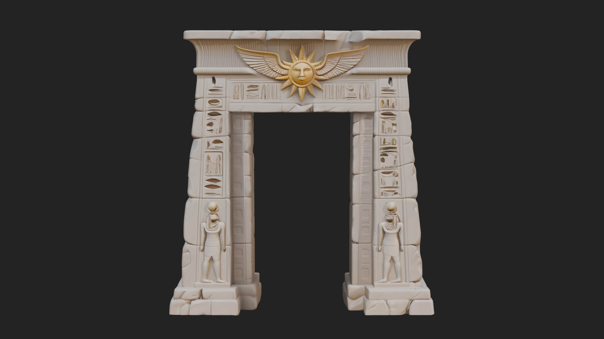 Egyptian Temple Gate Design 1 3D Print Model 3D Model