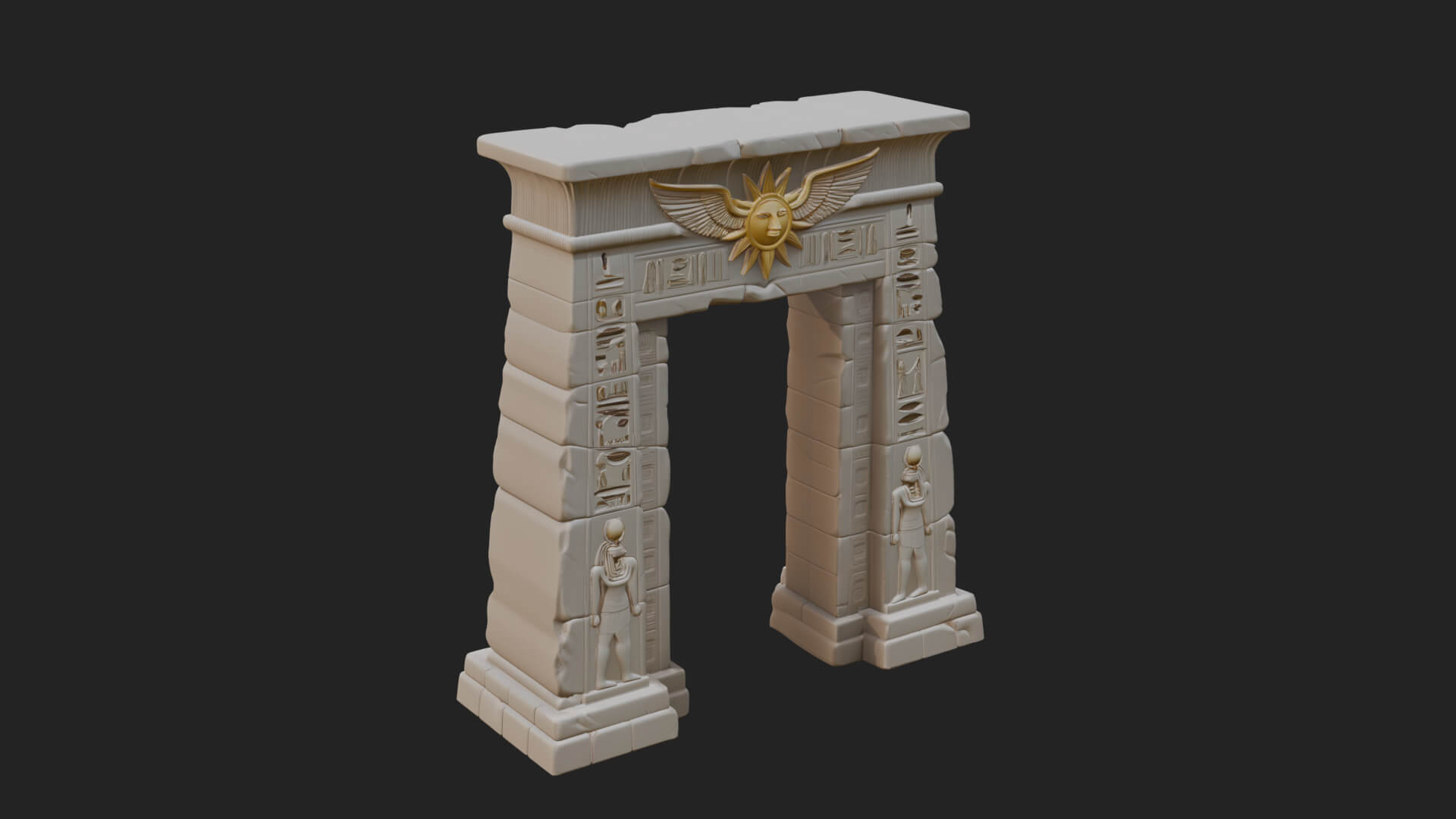 Egyptian Temple Gate Design 1 3D Print Model 3D Model