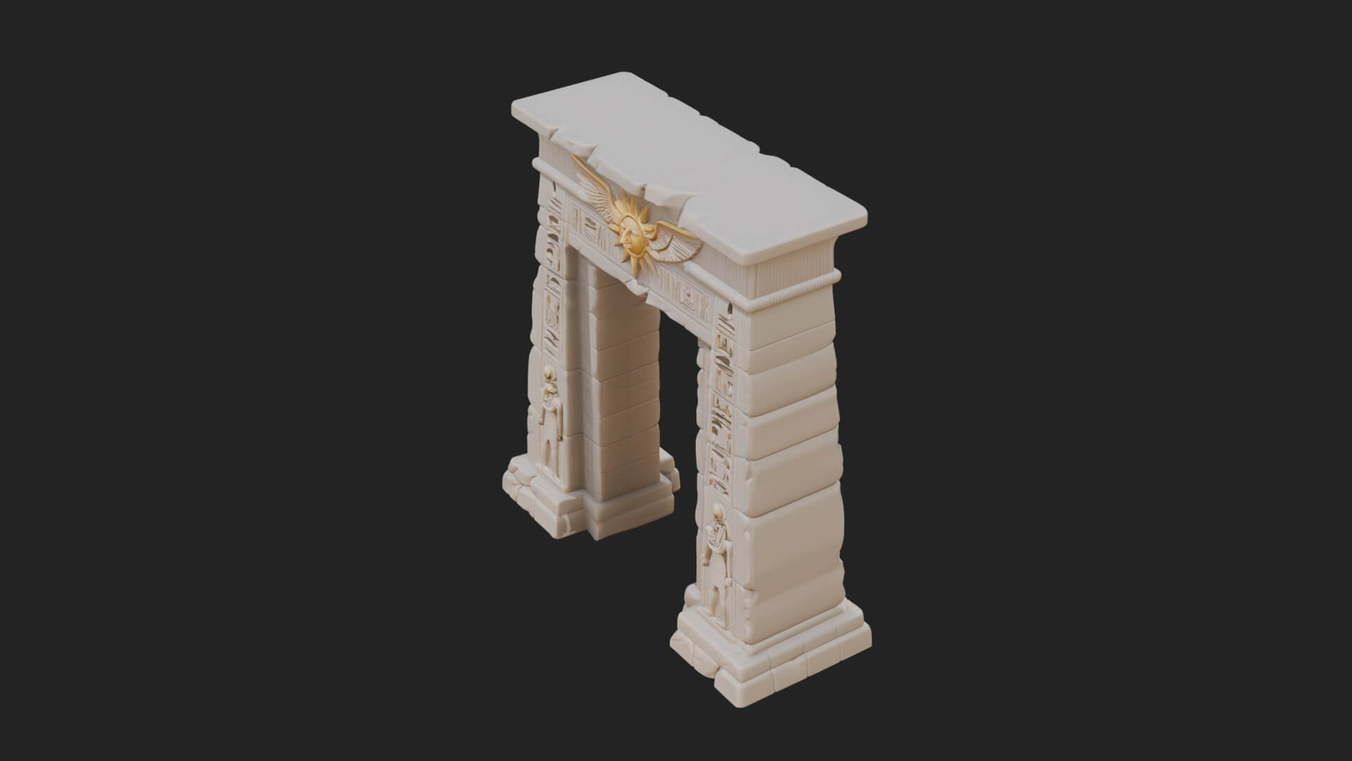 Egyptian Temple Gate Design 1 3D Print Model 3D Model